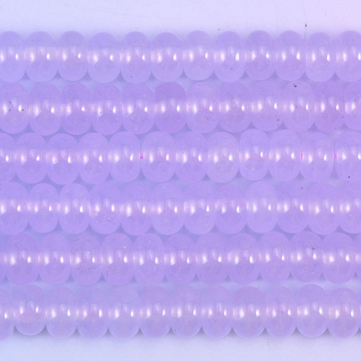 Lavender Purple Dyed Jade Smooth Rondelle Beads Jewelry Making Size 5x8mm 15" Strand