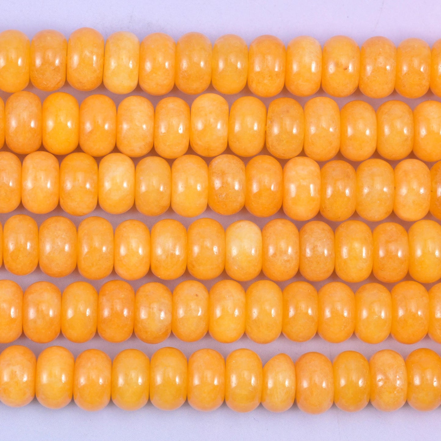 Orange Dyed Jade Smooth Rondelle Beads Jewelry Making Size 5x8mm 15" Strand