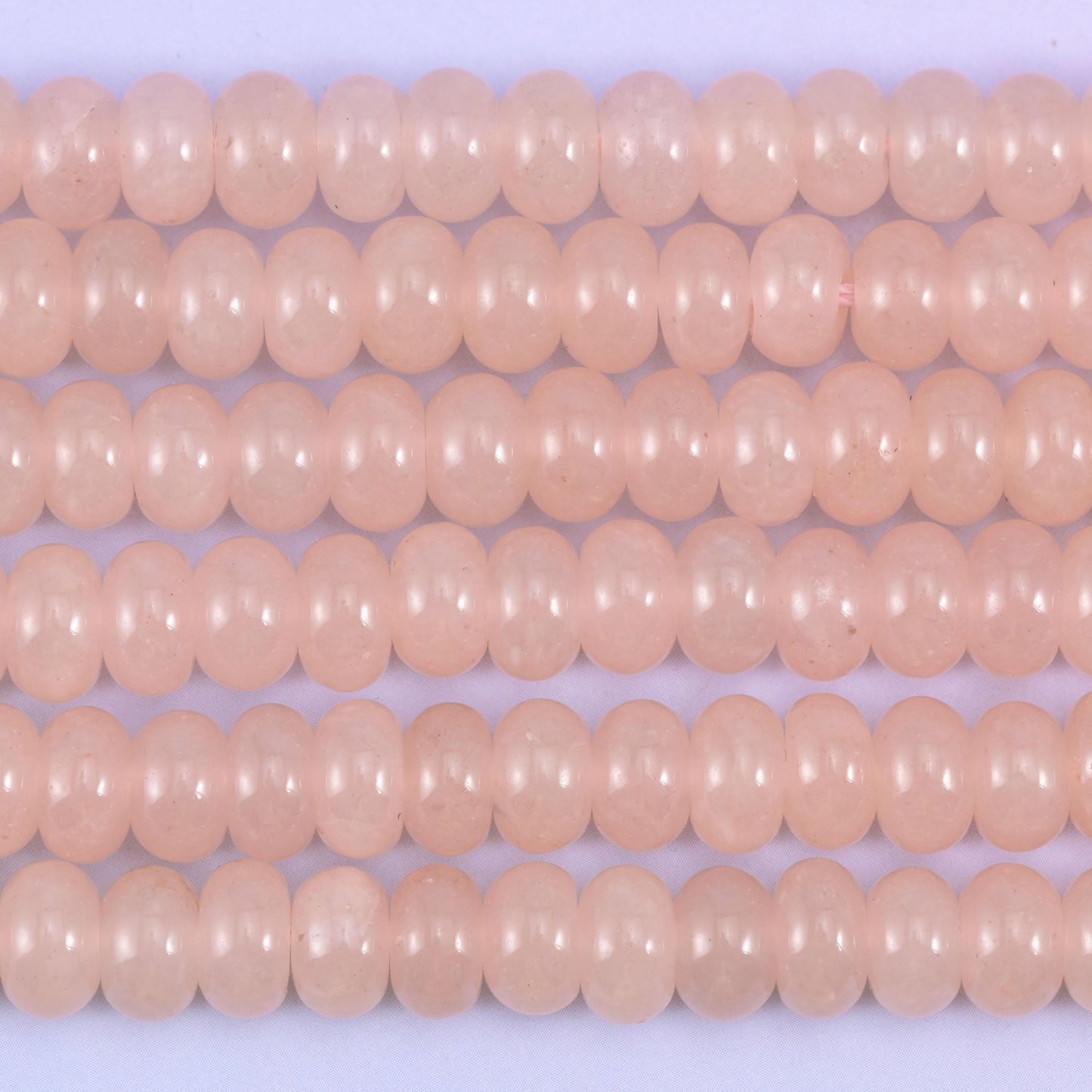 Soft Pink Dyed Jade Smooth Rondelle Beads Jewelry Making Size 5x8mm 15" Strand