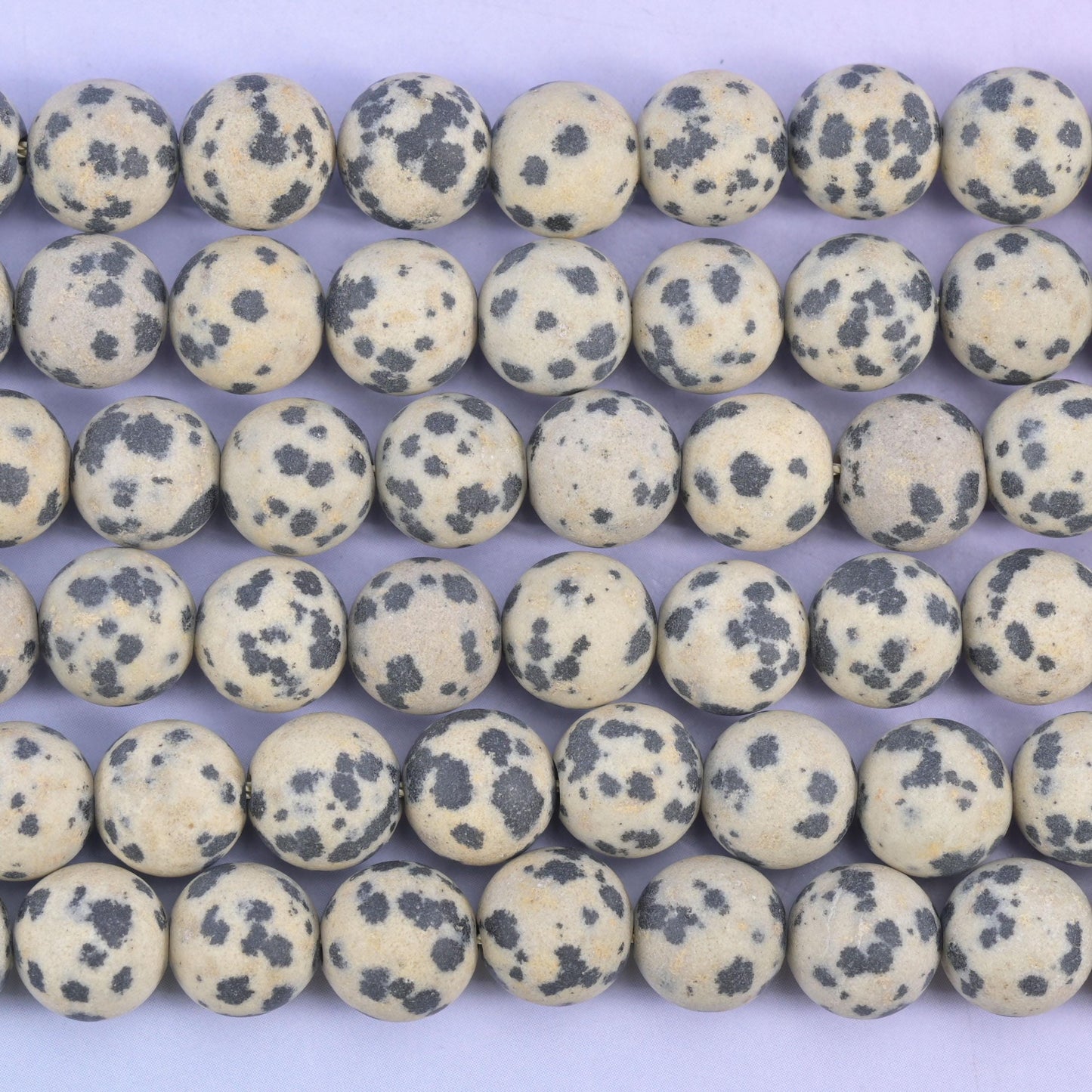 Dalmatian Jasper Matte Round Beads: Jewelry Making, 15 Inch Strand