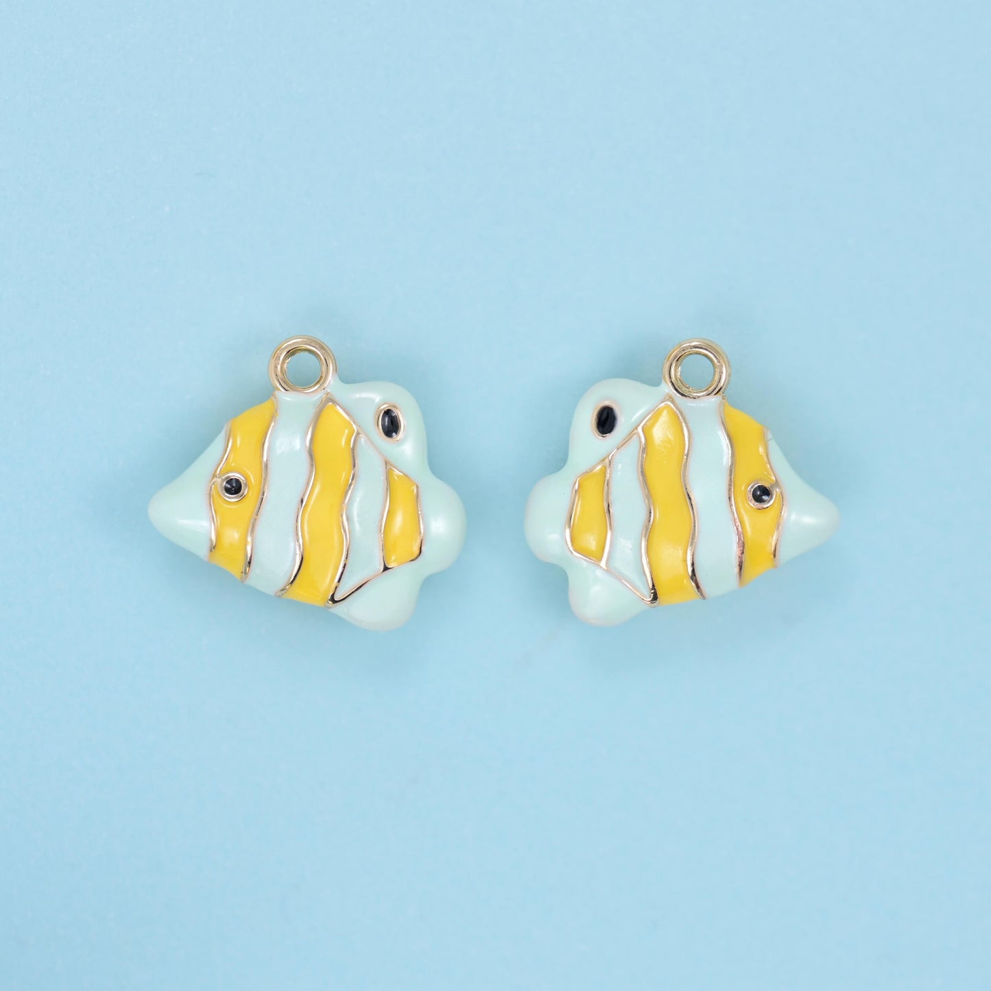 Enamel Tropical Fish Charms: 18K Gold Filled, DIY Jewelry Making Supply