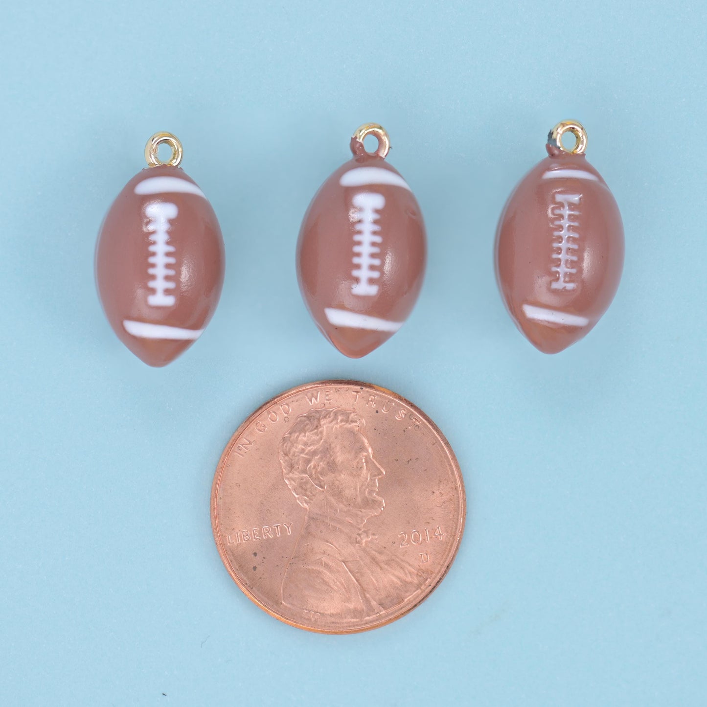 Enamel Football Charms: 18K Gold Filled, DIY Jewelry Making Supply