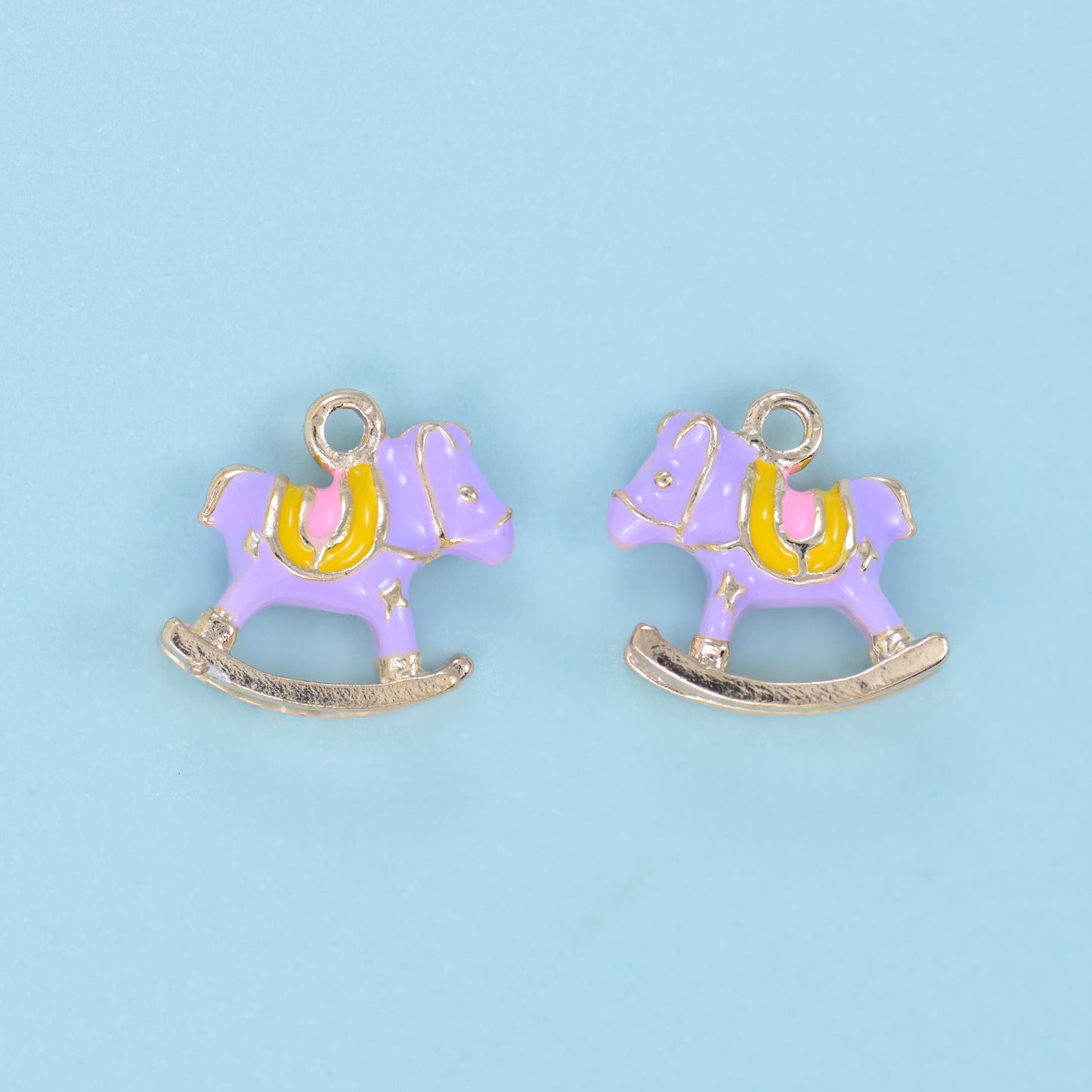 Enamel Rocking Horse Toy Charms: DIY Jewelry Making Supply