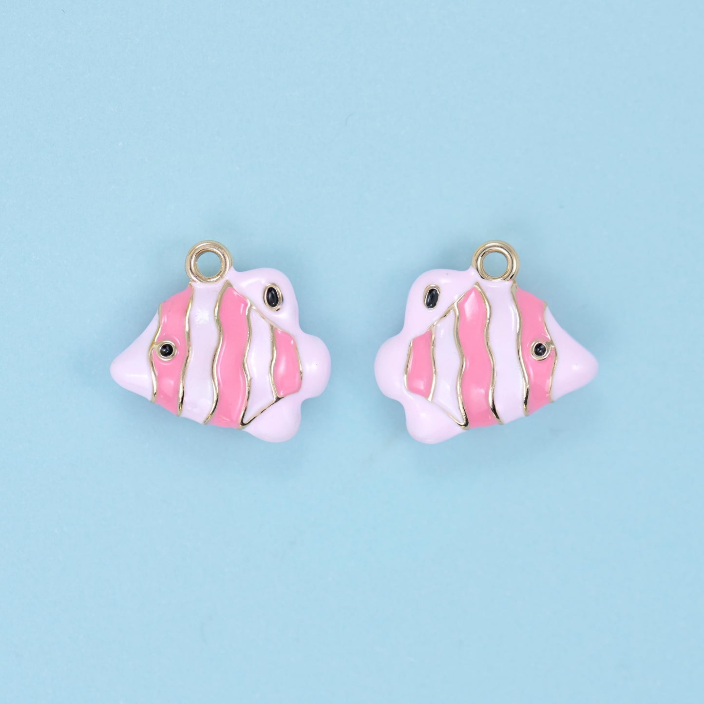 Enamel Tropical Fish Charms: 18K Gold Filled, DIY Jewelry Making Supply