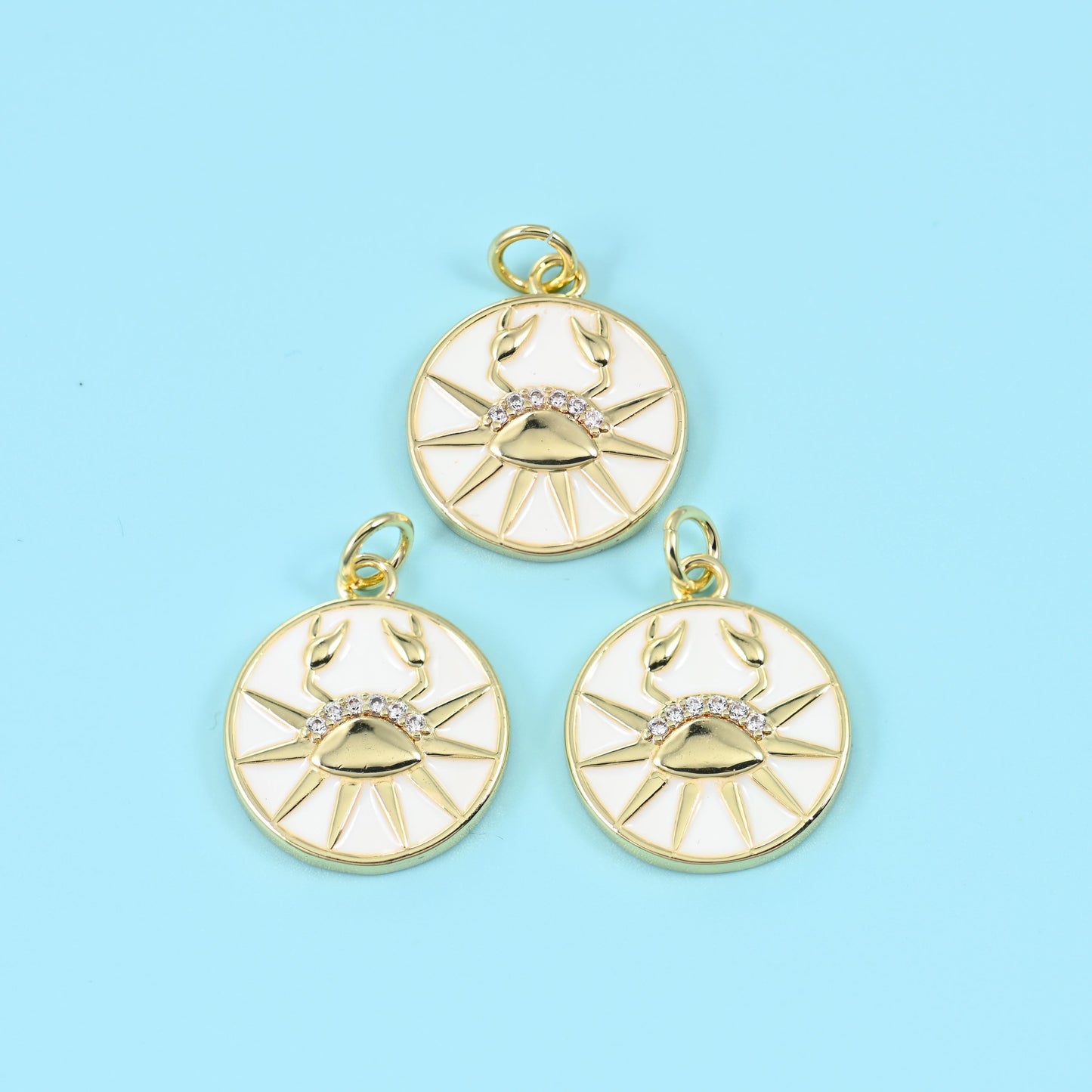 14K Gold Filled Enamel Zodiac Sign Charms: DIY Jewelry Making Supply