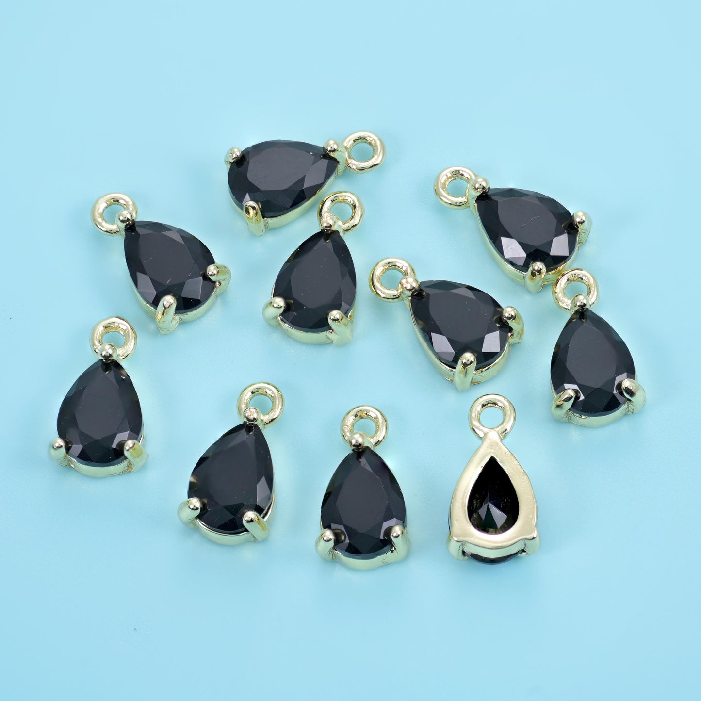 18K Gold Filled Teardrop Zircon Charms: DIY Jewelry Making Supply
