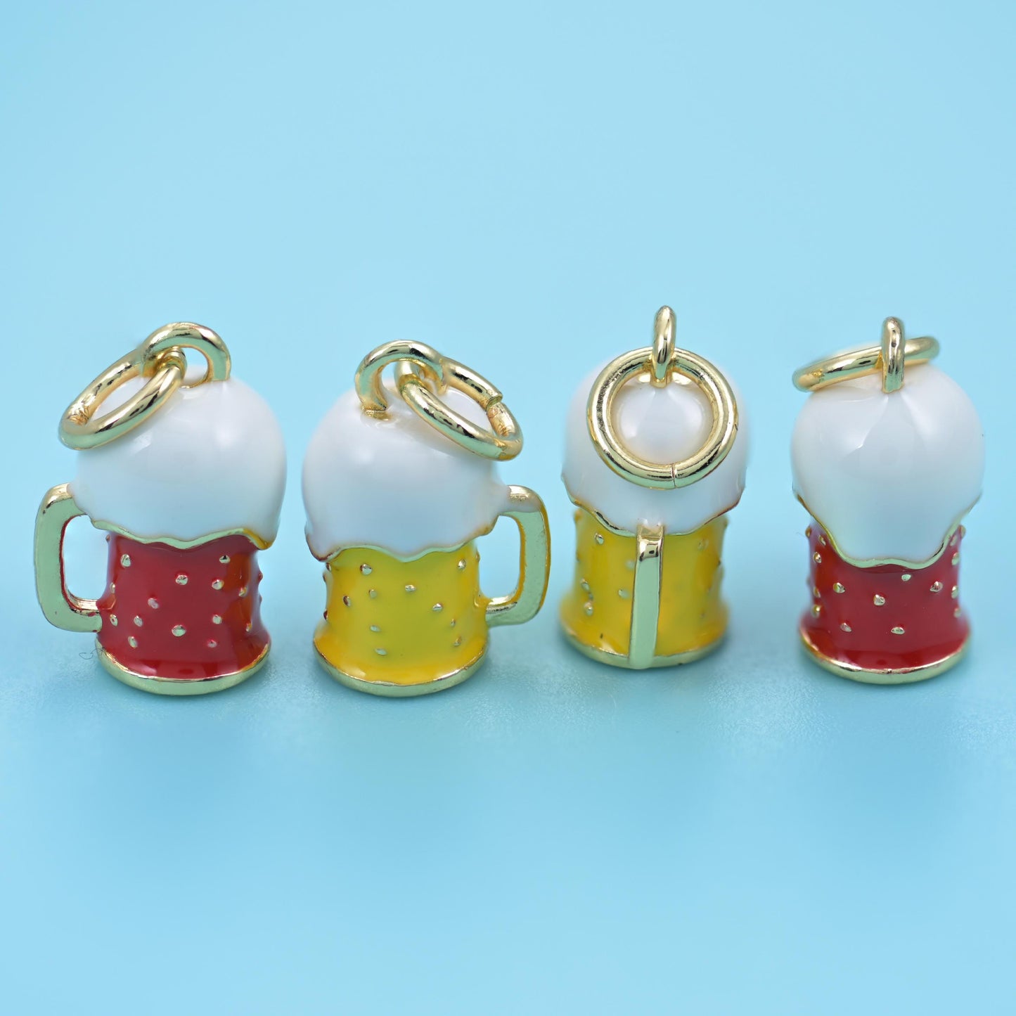18K Gold Filled Enamel Orange Cocktail Pendants for DIY Jewelry Making Supply