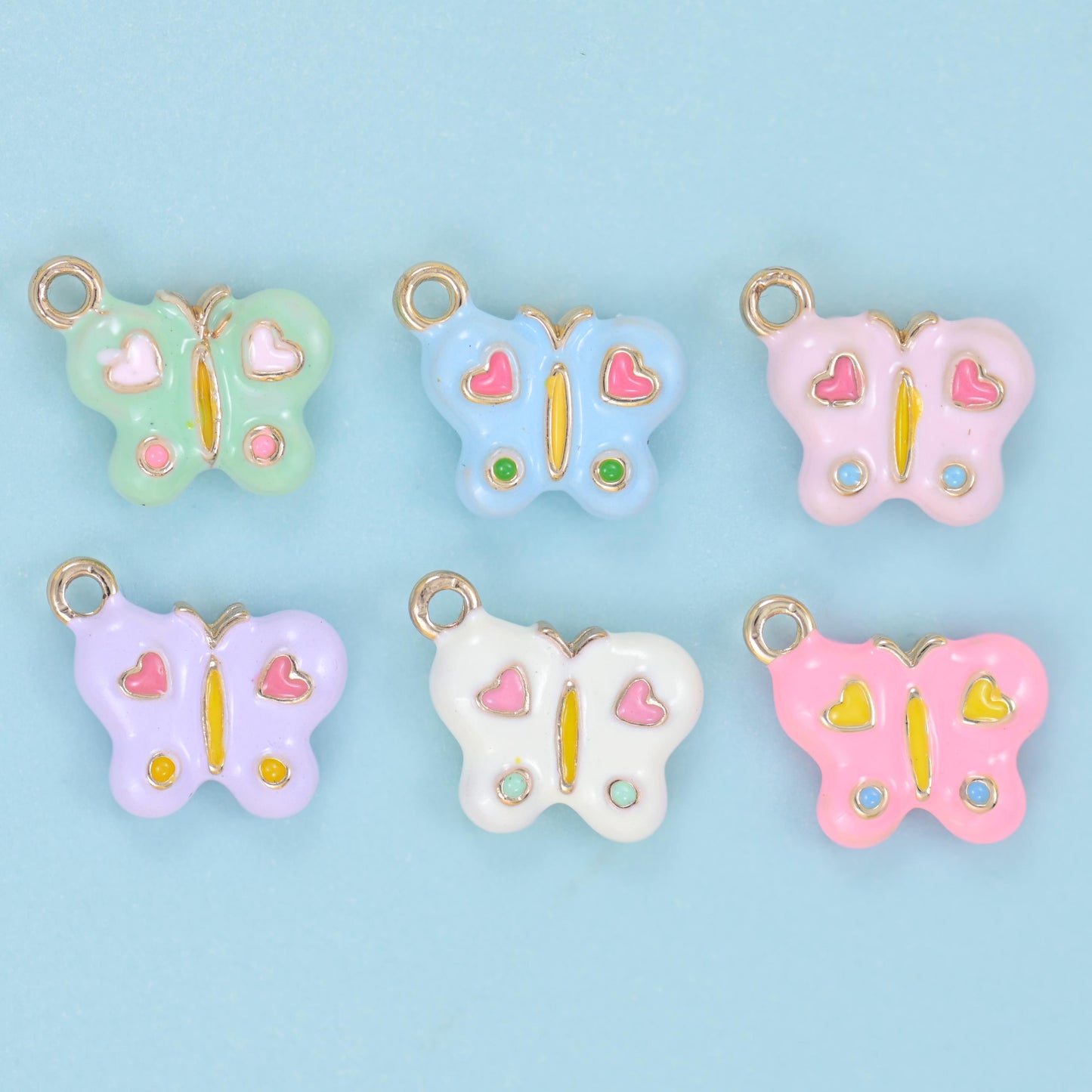 Enamel Colorful Butterfly Charms: 18K Gold Filled, DIY Jewelry Making Supply