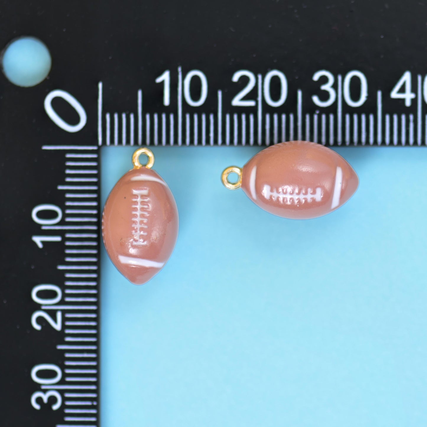 Enamel Football Charms: 18K Gold Filled, DIY Jewelry Making Supply