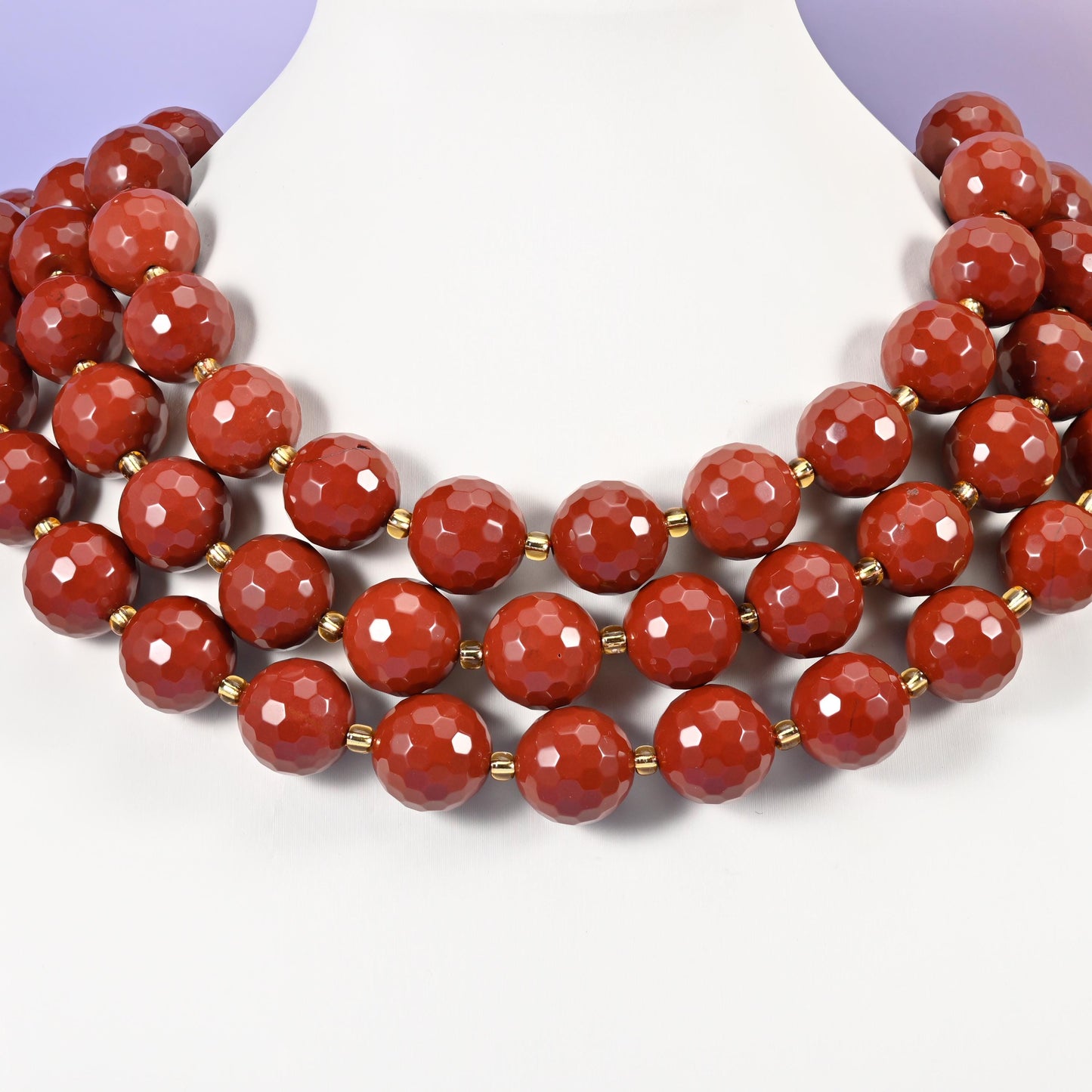 Red Jasper Faceted Round Beads Size 16mm Jewelry Making 15 Inch Strand