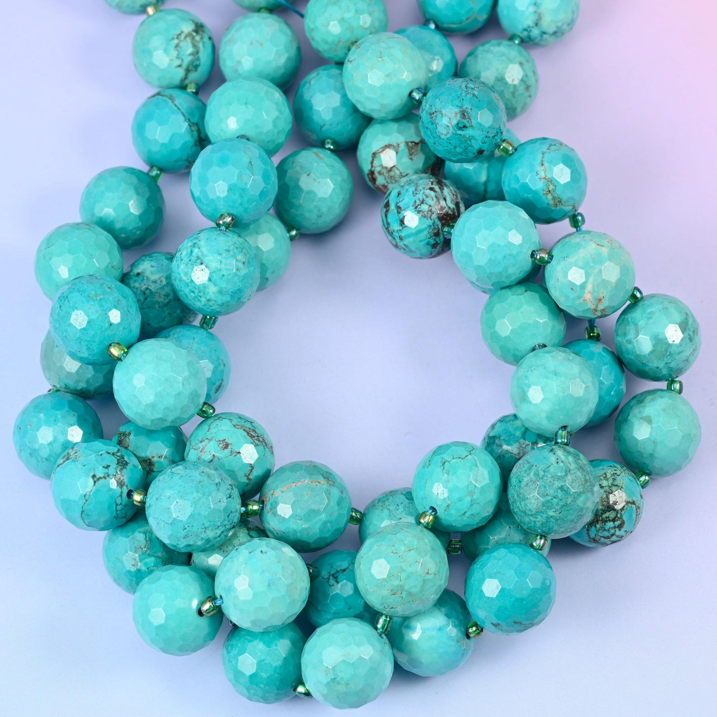 Green Howlite Faceted Round Beads Size 16mm Jewelry Making 15 Inch Strand