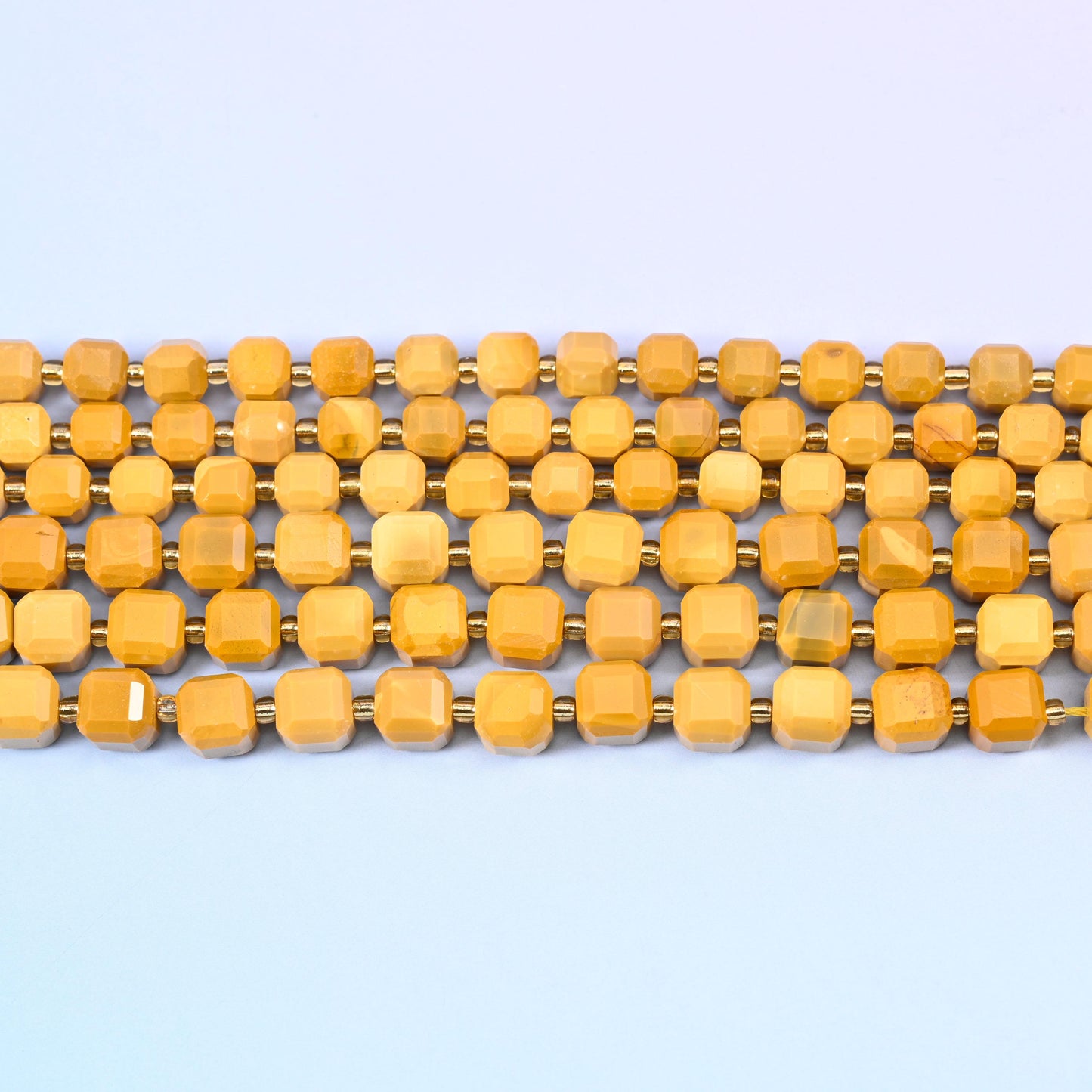 Yellow Mookaite Jasper Faceted Cube Beads: Size 6mm 8mm, Jewelry Making, 15 inch Strand