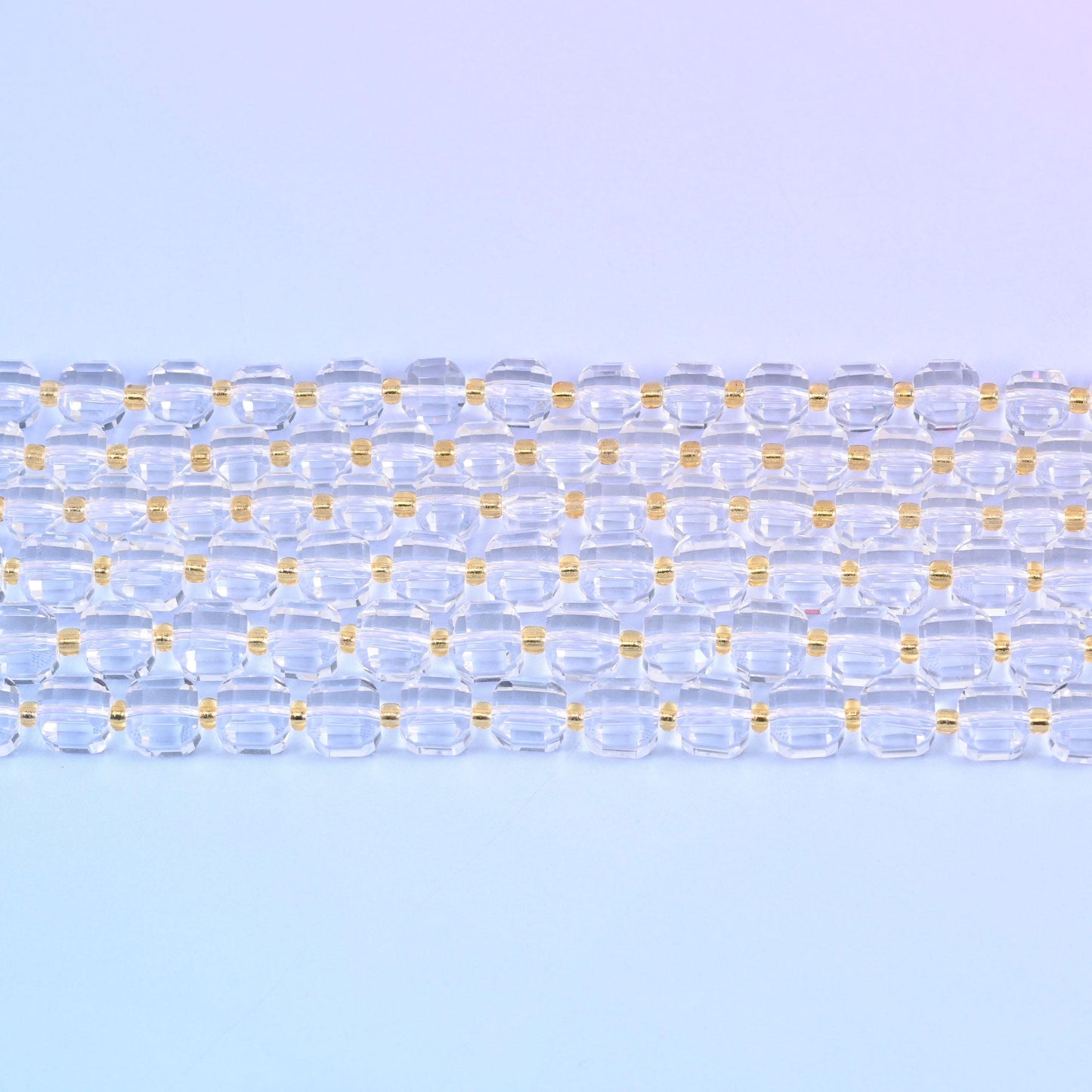 Clear Quartz Faceted Cube Beads: Size 6mm 8mm, Jewelry Making, 15 inch Strand