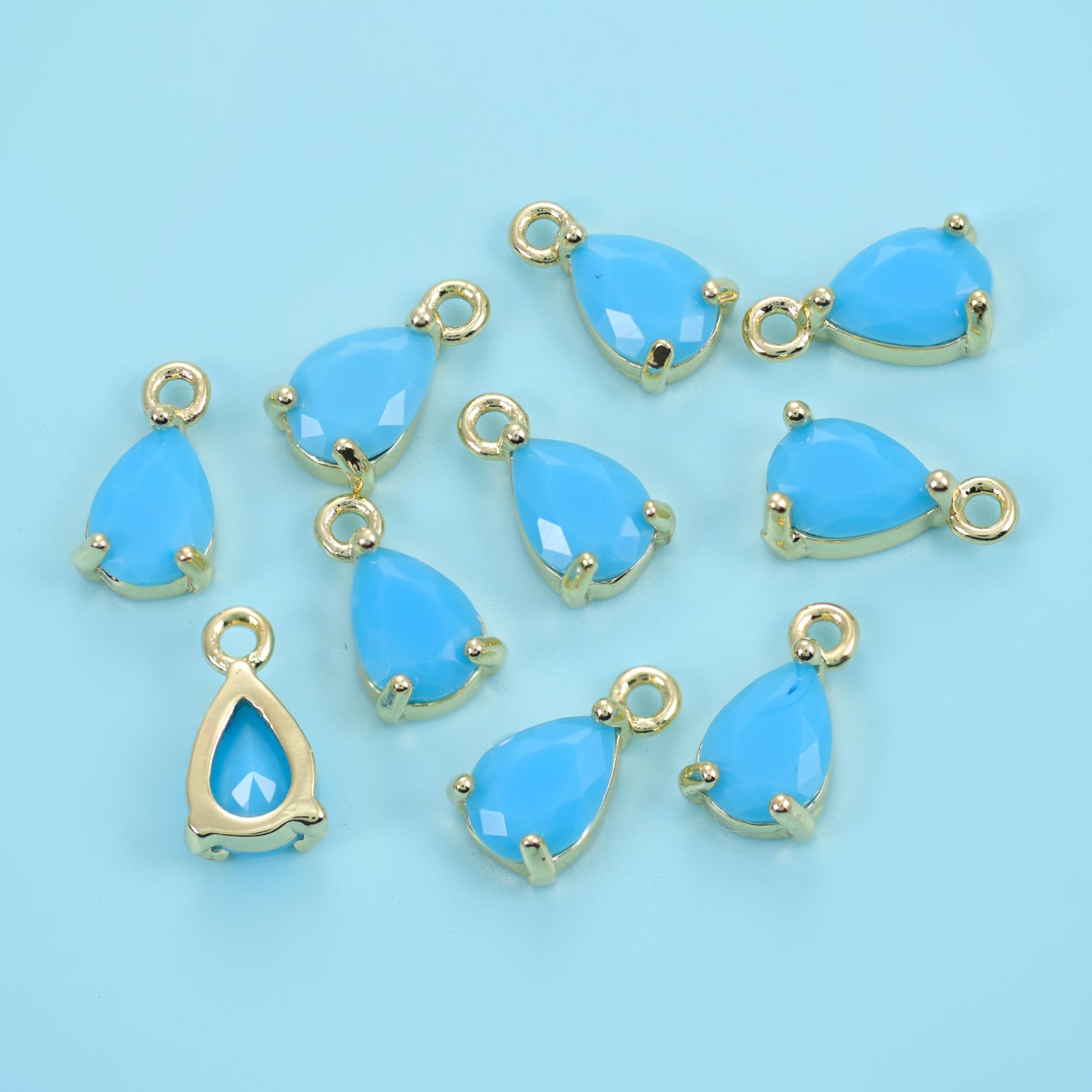 18K Gold Filled Teardrop Zircon Charms: DIY Jewelry Making Supply