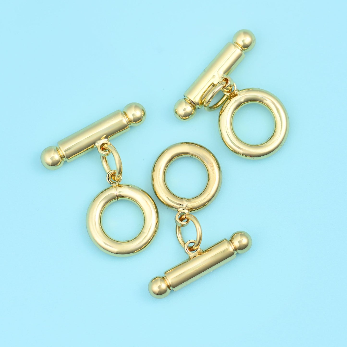 18K Gold Filled Small Round Toggle Lock Clasps for DIY Jewelry Making Supply
