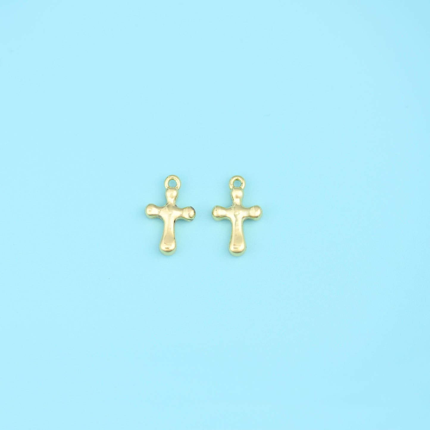 18K Gold Filled Tiny Cross Charms DIY Jewelry Making Supply
