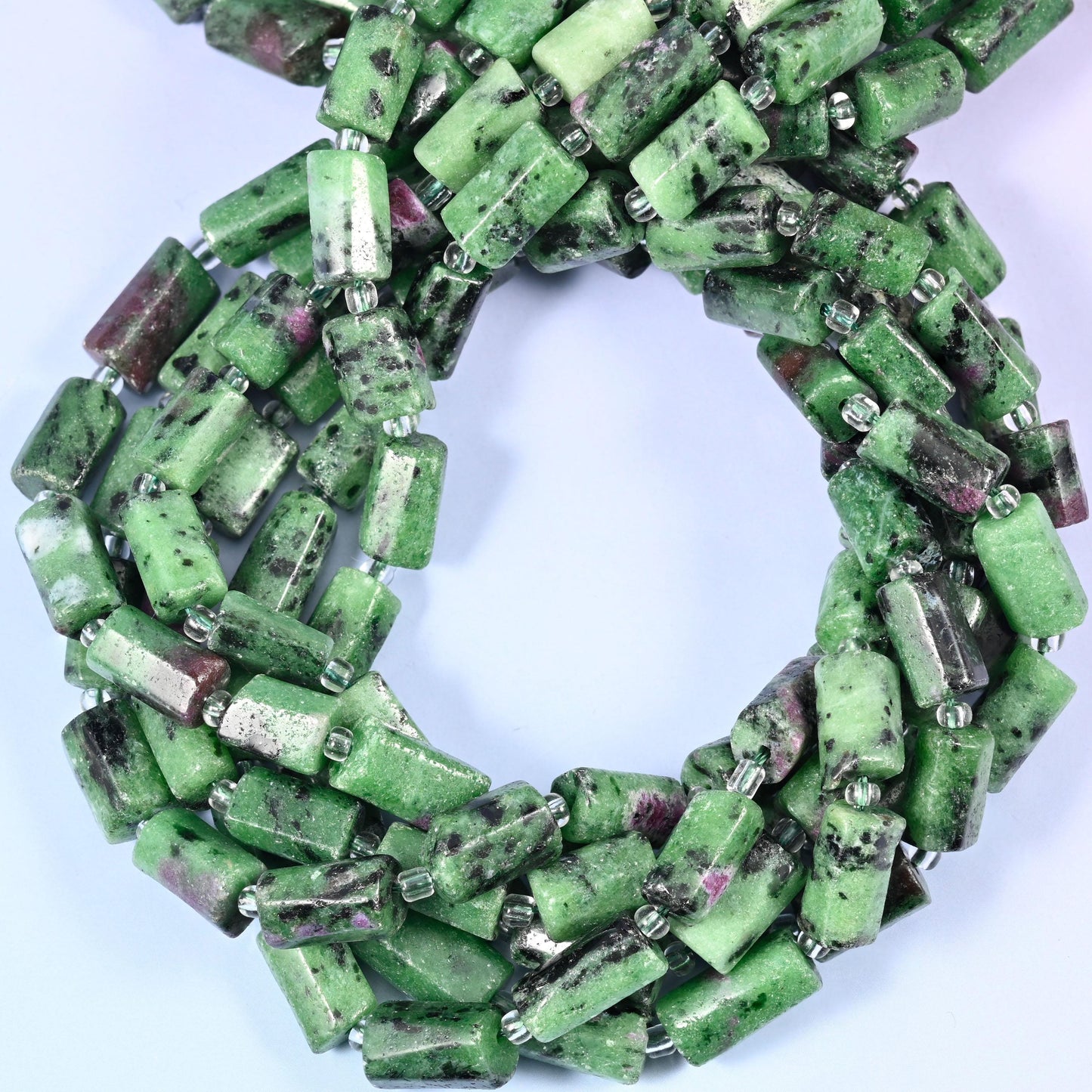Ruby Zoisite Faceted Tube Beads, Size 12x8mm, Jewelry Making 15.5 Inch Strand