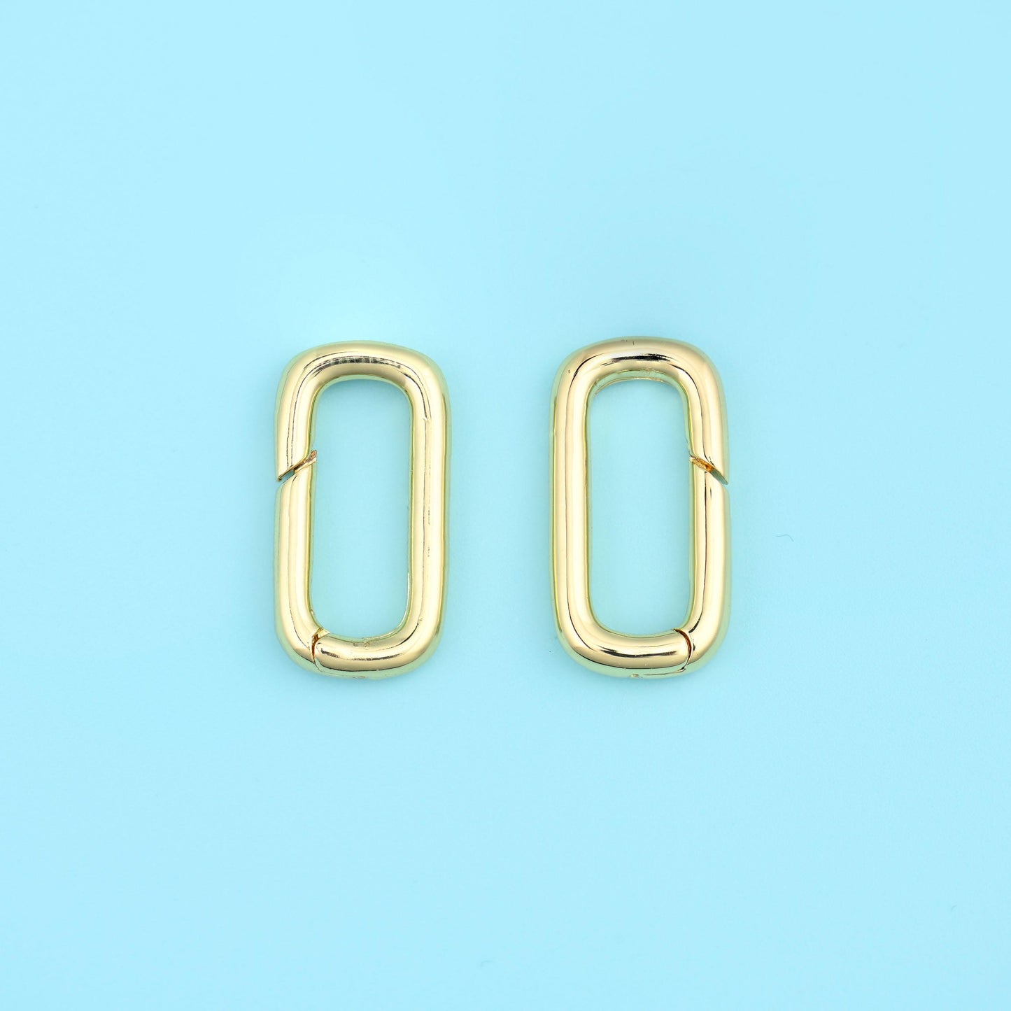 18K Gold Filled Rectangle Carabiner Clasps for DIY Jewelry Making Supply