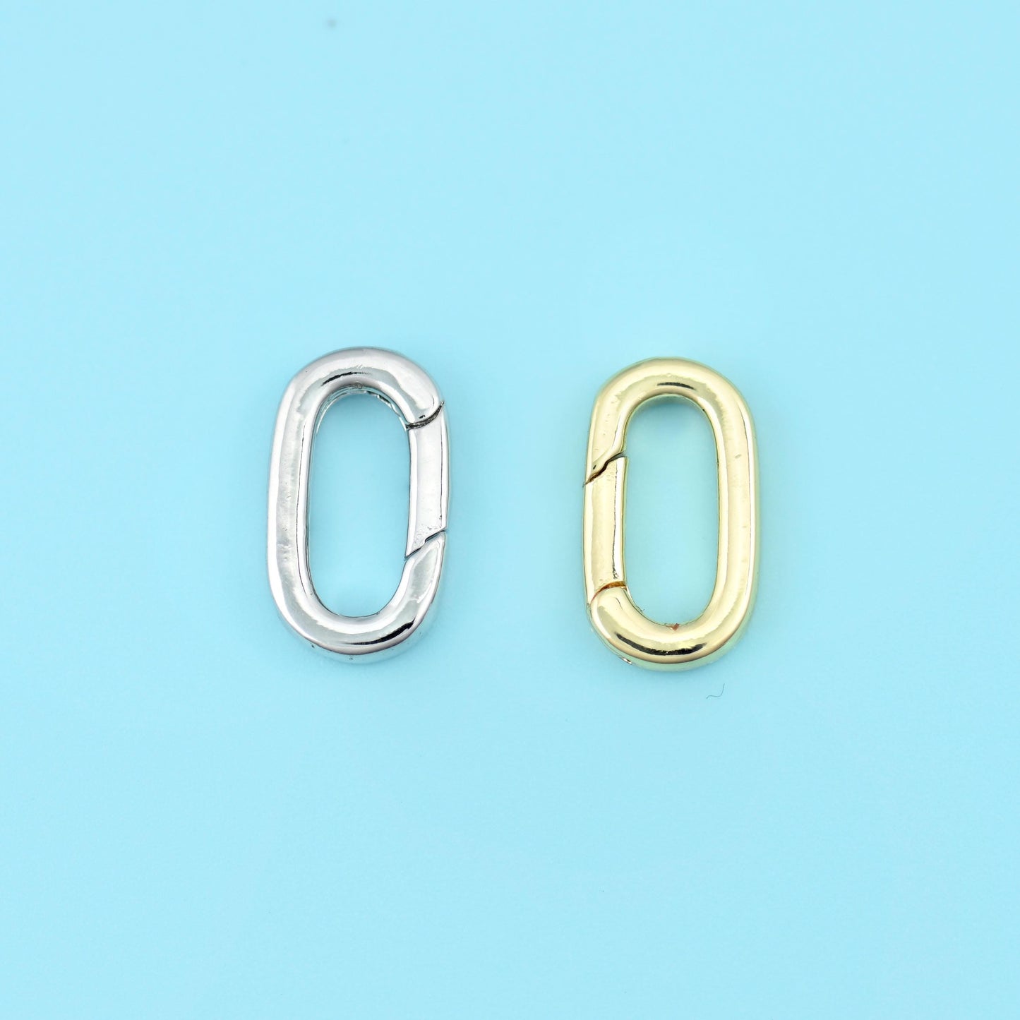18K Gold Filled Oval Carabiner Clasps for DIY Jewelry Making Supply