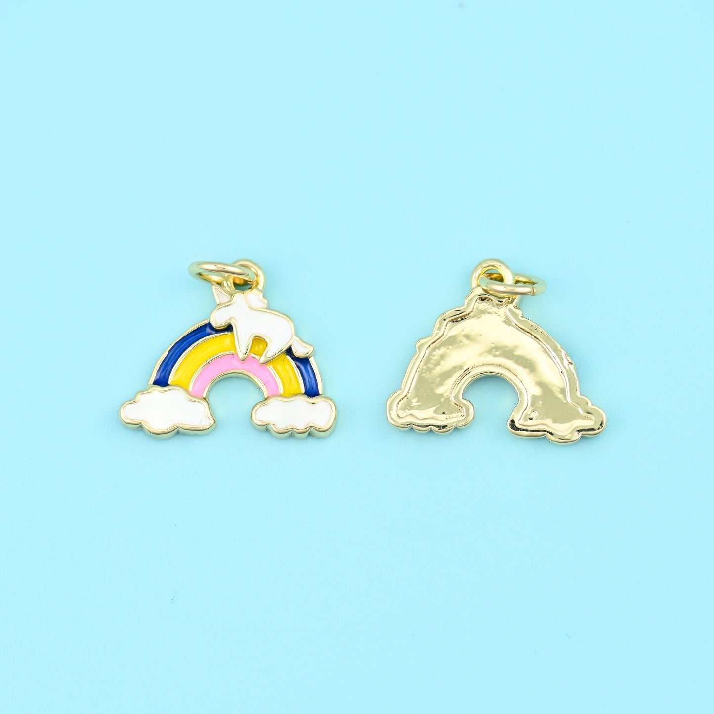 18K Gold Filled Colorful Rainbow Enamel Charms for DIY Jewelry Making Supply