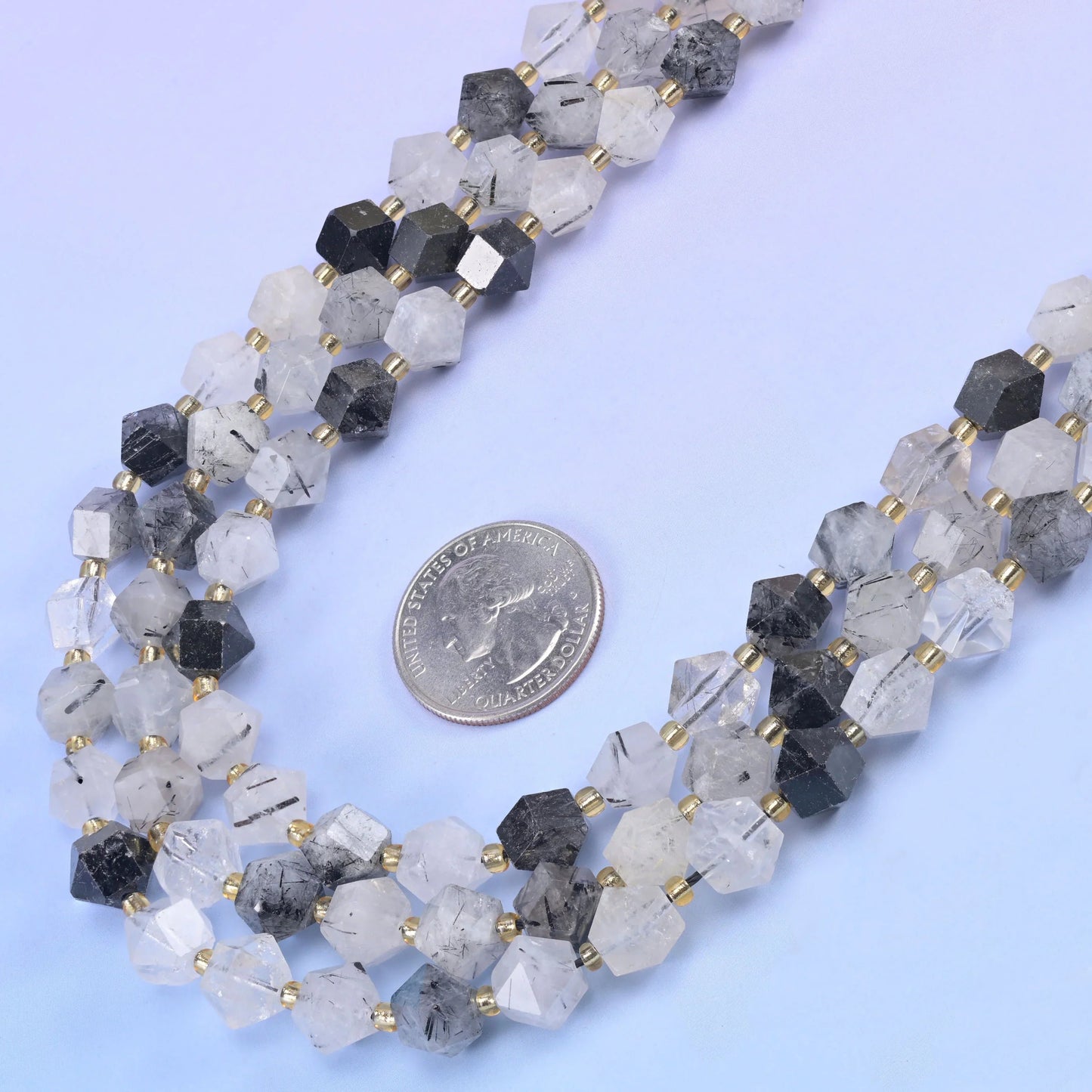 Faceted Diamond Cut Gemstone Beads 10mm, 15.5 inches