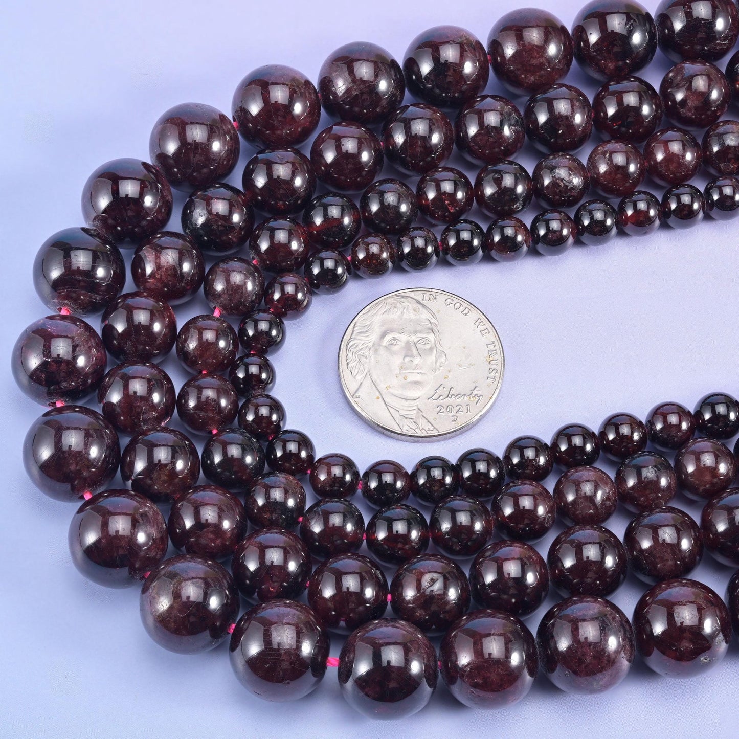 Red Garnet beads in deep wine red
