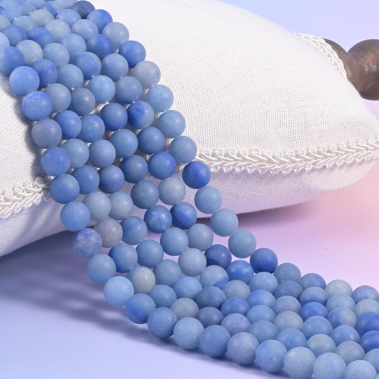Blue Aventurine Matte Frosted Round Beads 4mm 6mm 8mm 10mm