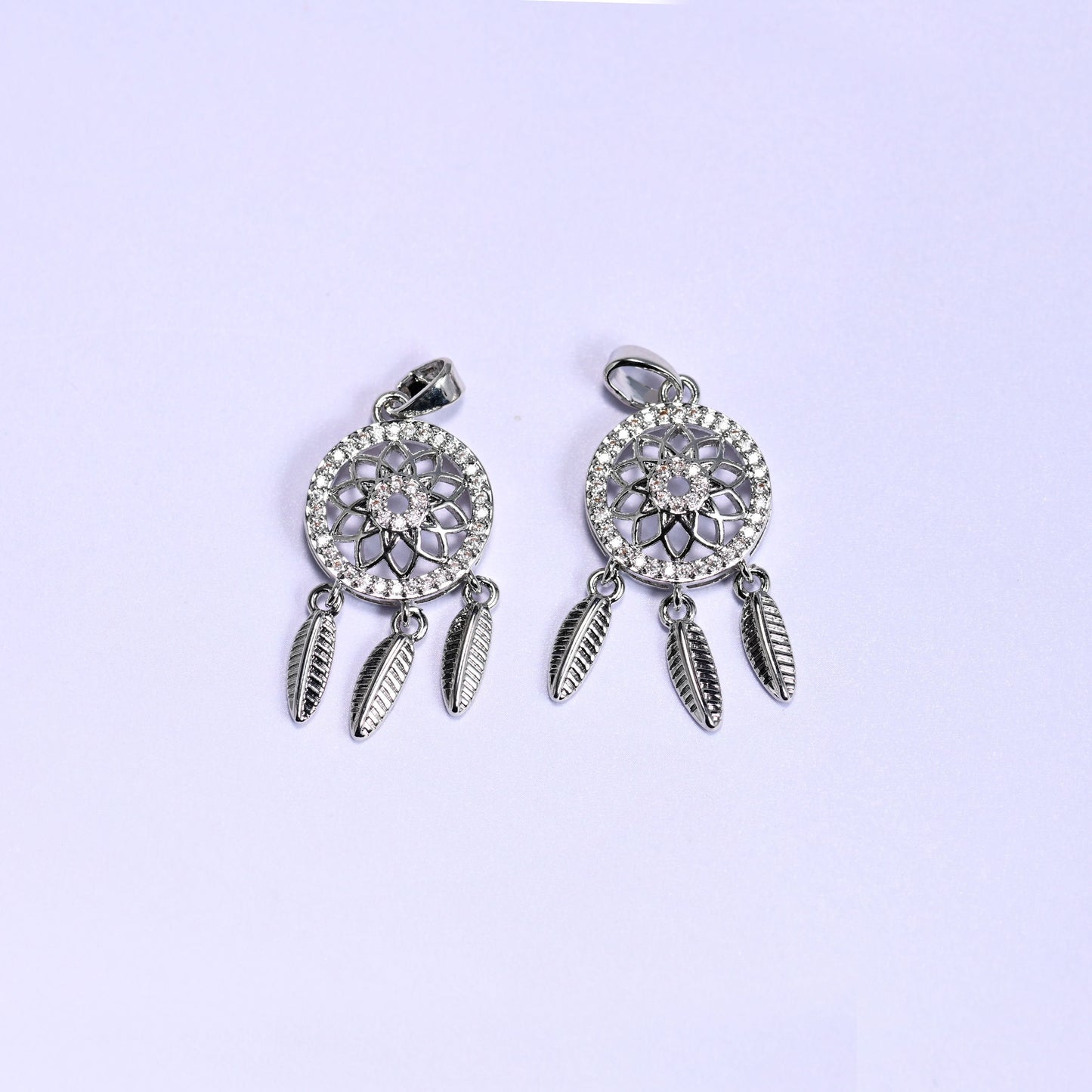 18K gold plated brass dream catcher charm pendant, approx 26.90mm x 14mm