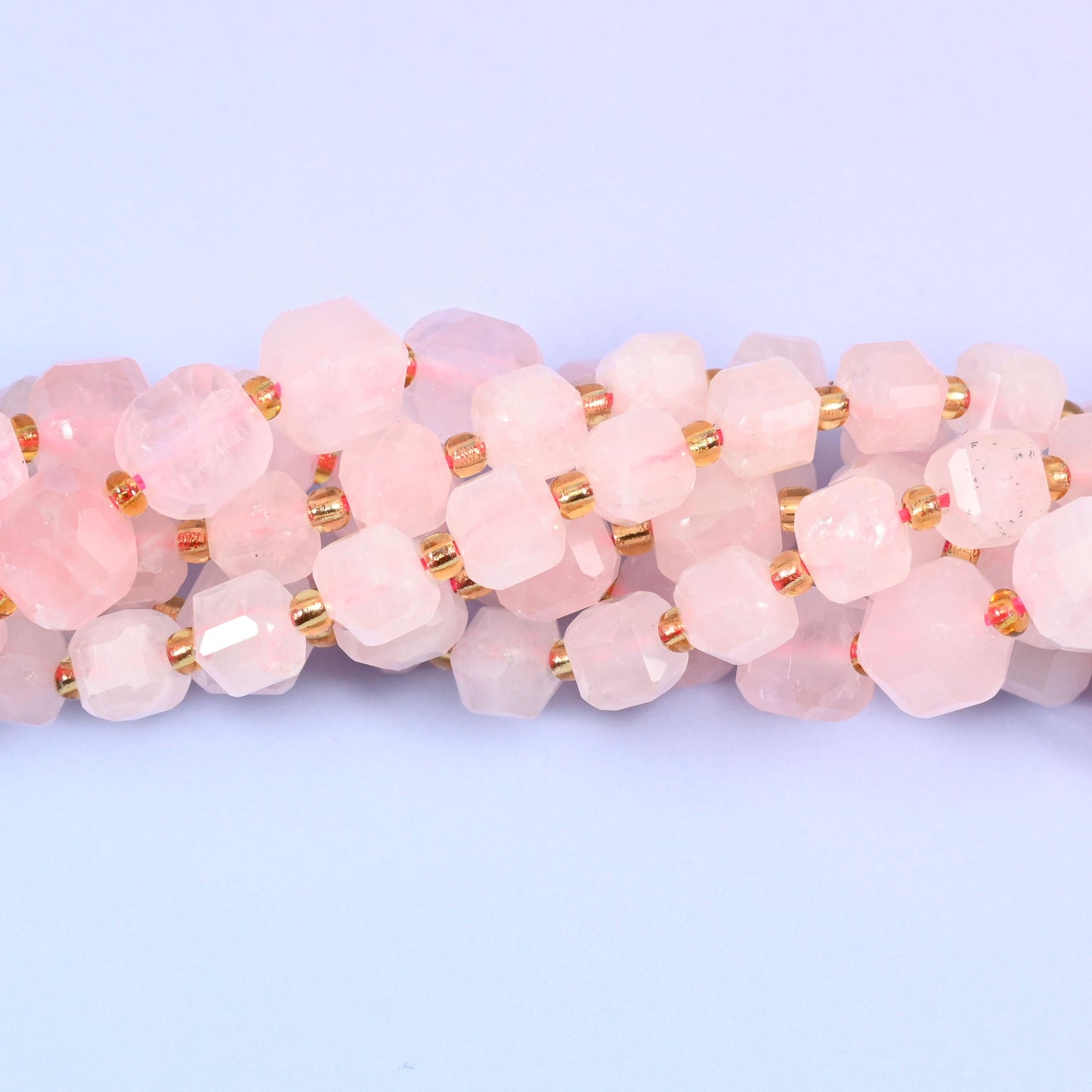 Rose Quartz Faceted Cube Beads, 6mm approximately 43 beads / 8mm approximately 38 beads