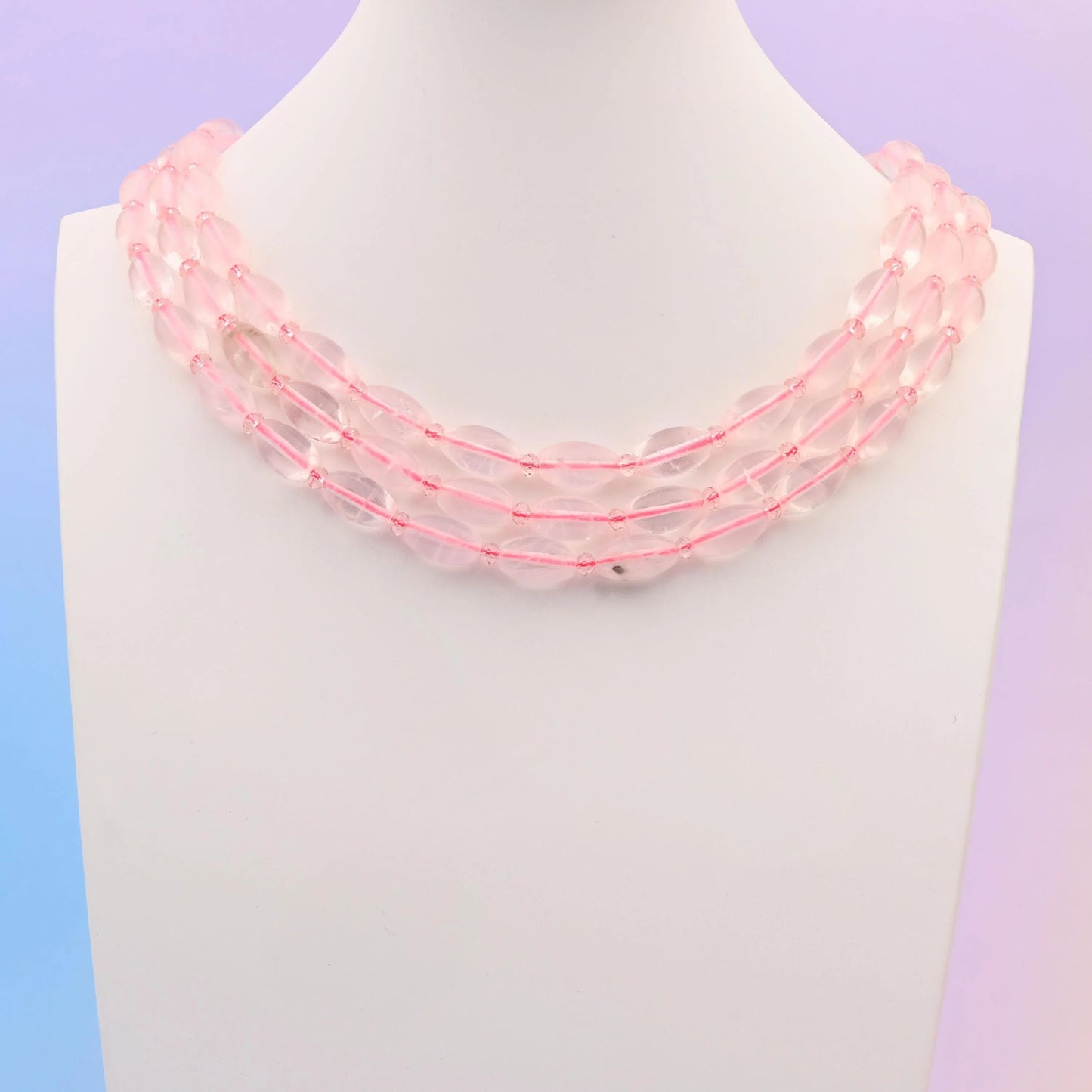 Rose quartz beads, smooth barrel shape, 13x8mm