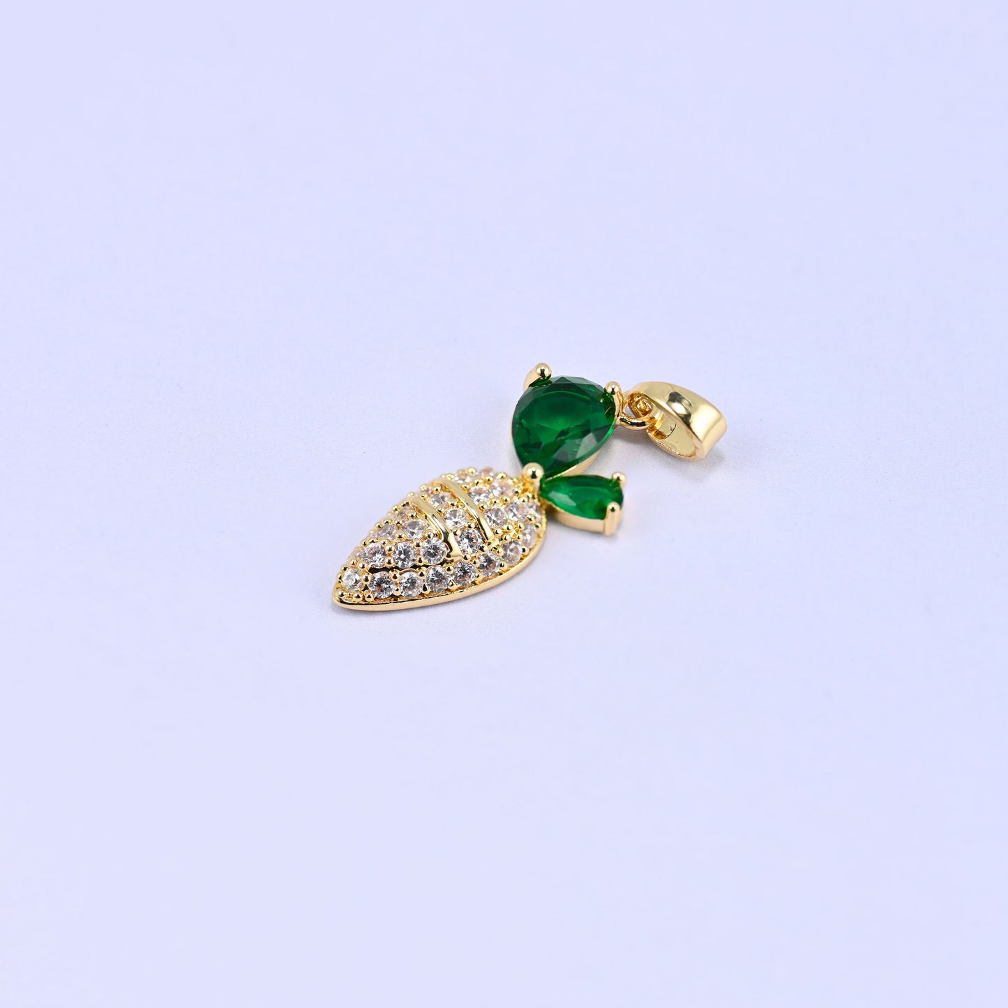 Carrot Charm 18K Gold Plated 24mm, 1 Piece
