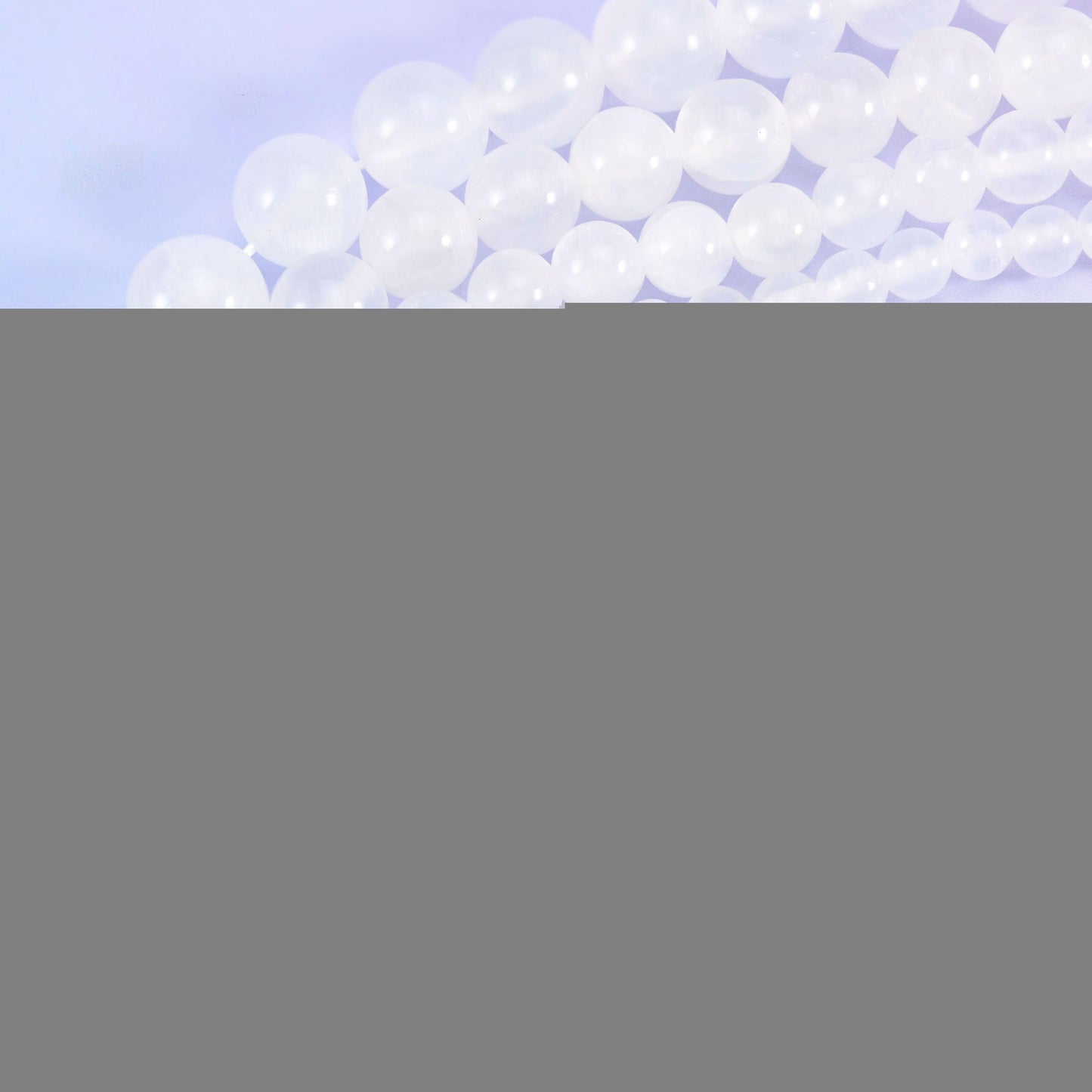 White Calcite beads in snow white with soft translucence