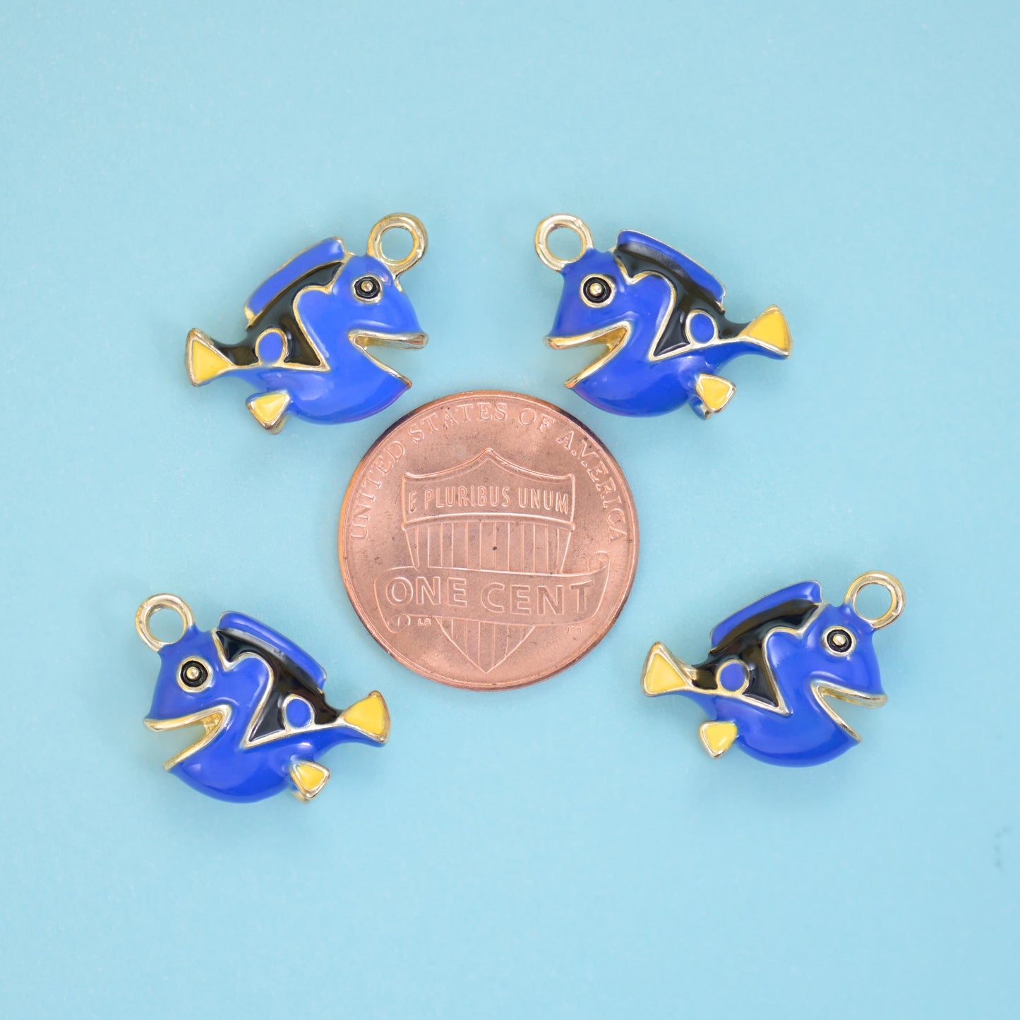 Tropical fish cut brass, 18k gold filled, beads