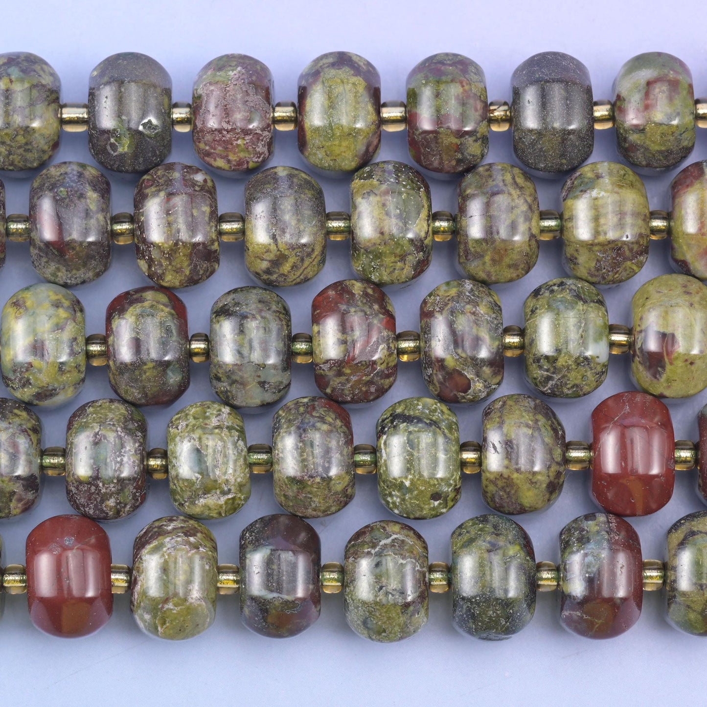 Dragon Bloodstone Pumpkin Rondelle Beads Jewelry Making Size 12x8mm 15" Strand