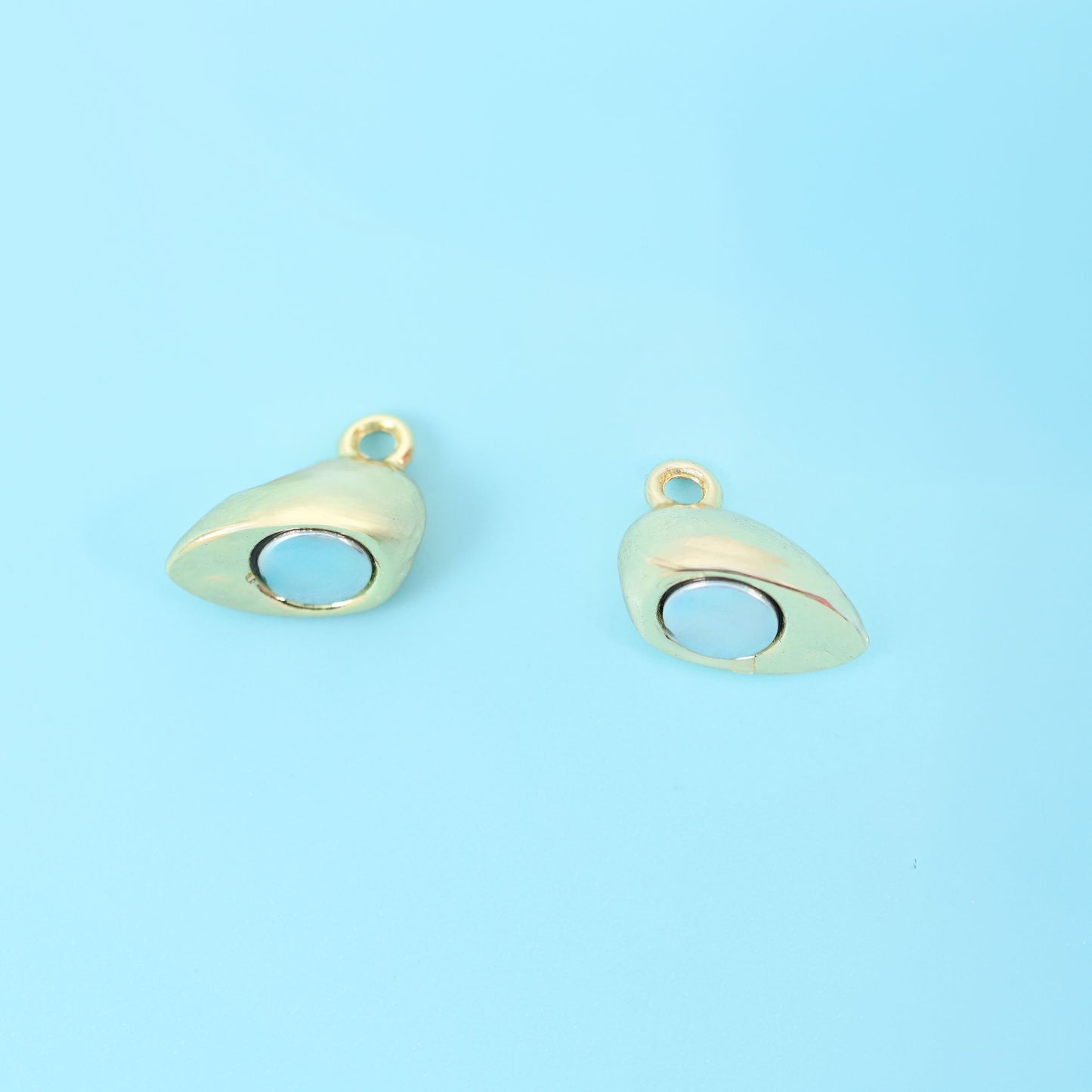 18K gold filled heart magnetic clasp, brass base