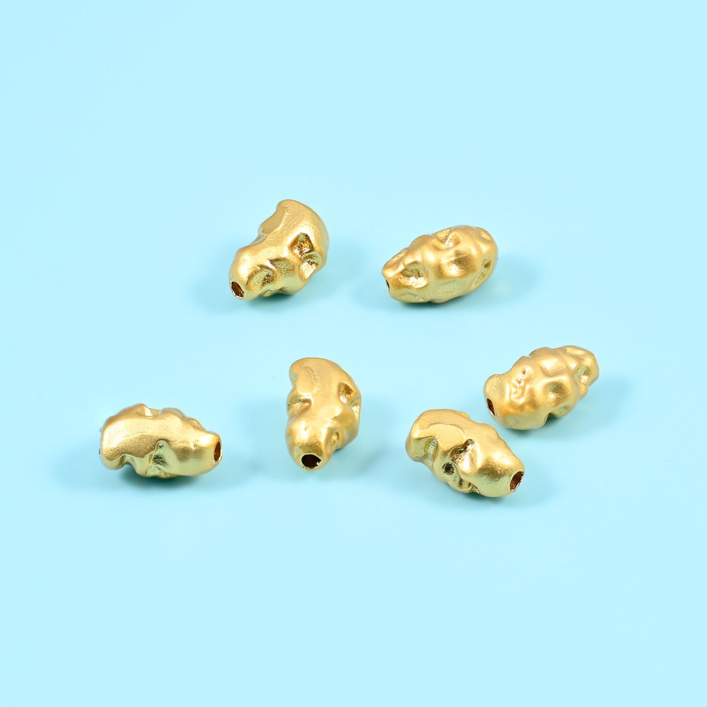 Irregular nugget shape gold filled spacer bead