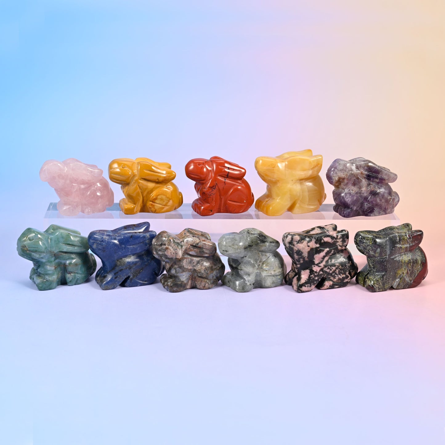 1.5 Inch Laying Down Bunny Crystal Figurines