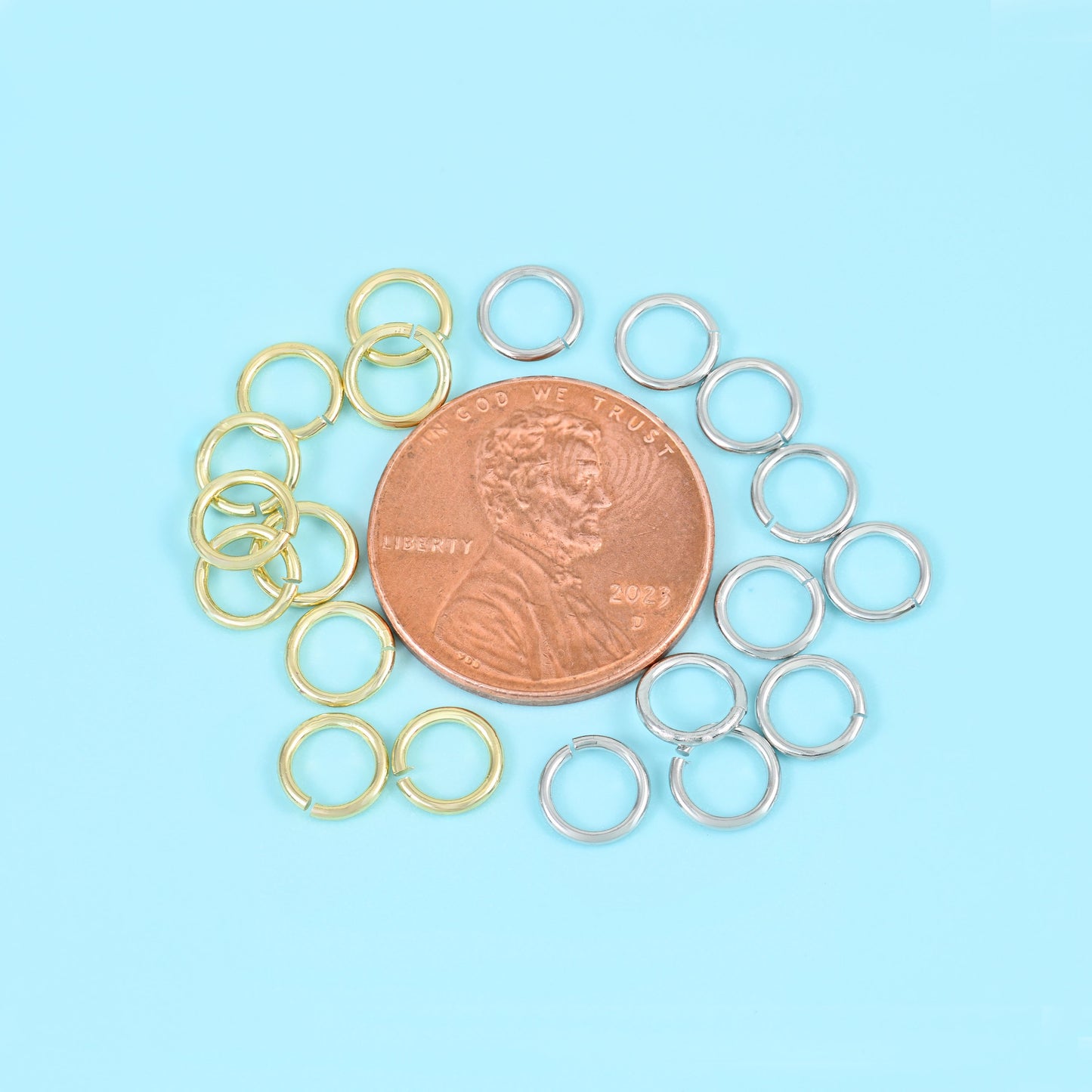 100 pcs 18K Gold Filled Round Jump Split Ring for Jewelry Making Supply