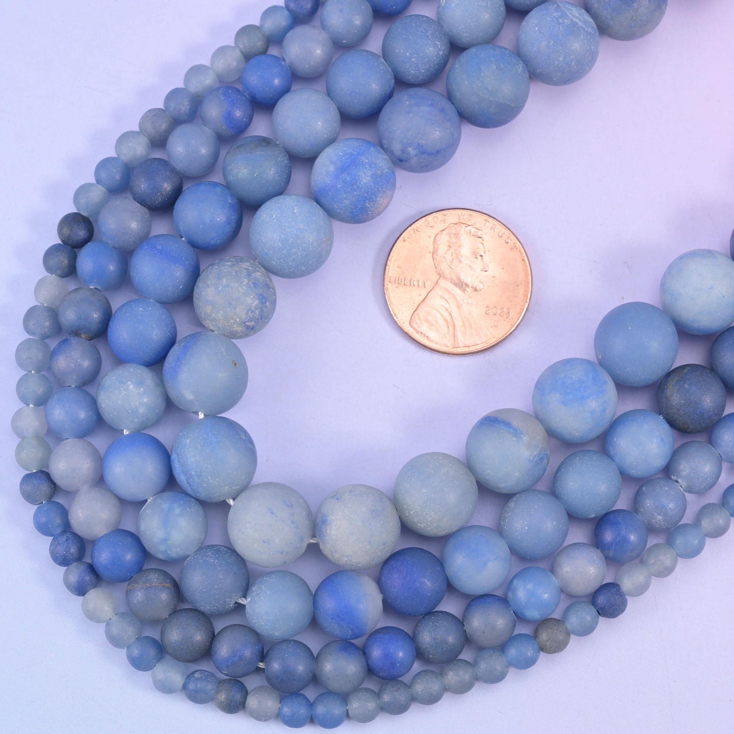 Blue Aventurine Matte Frosted Round Beads 4mm 6mm 8mm 10mm, 15 inches