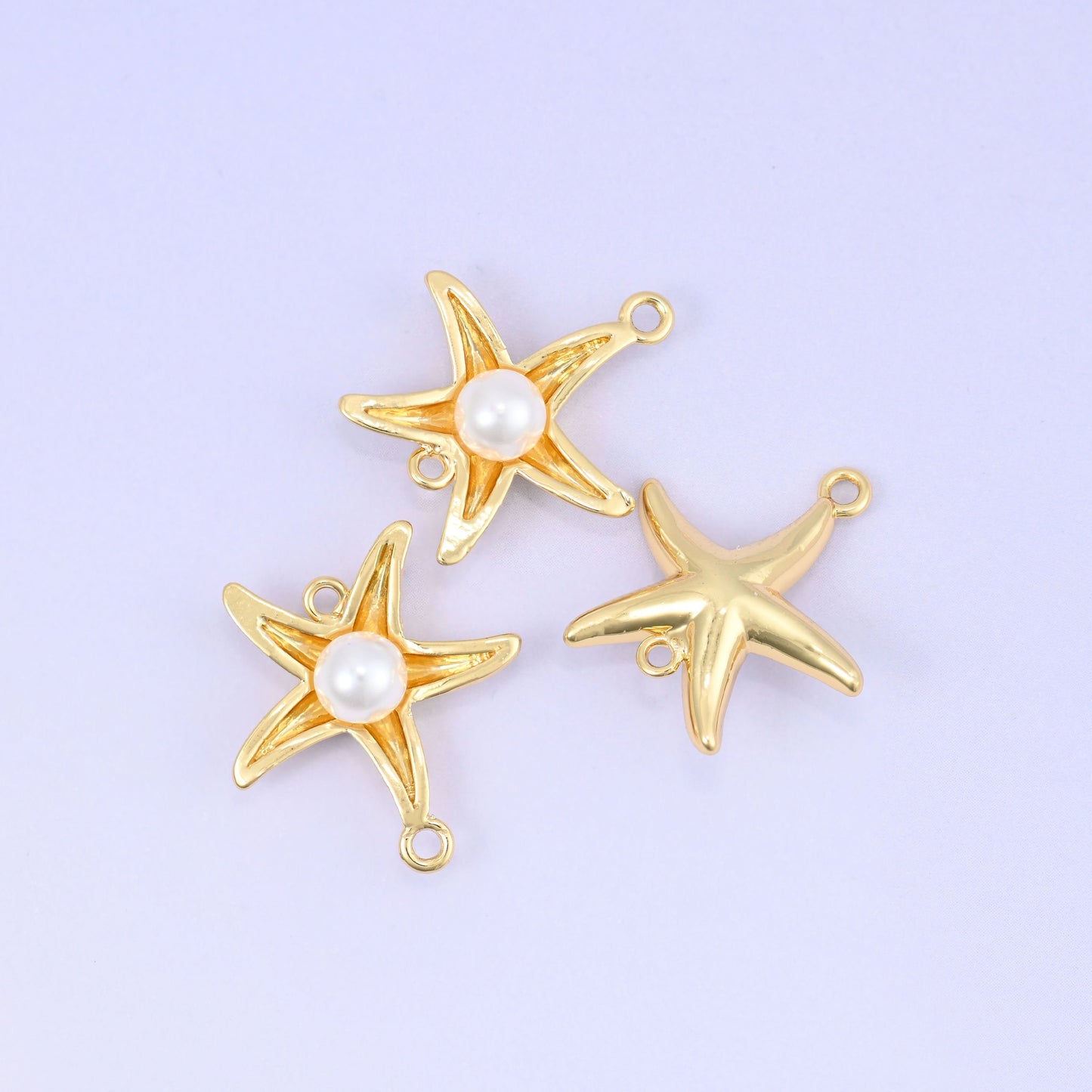 Sea Star Pearl Double Connector Pendant, lead free and nickel free