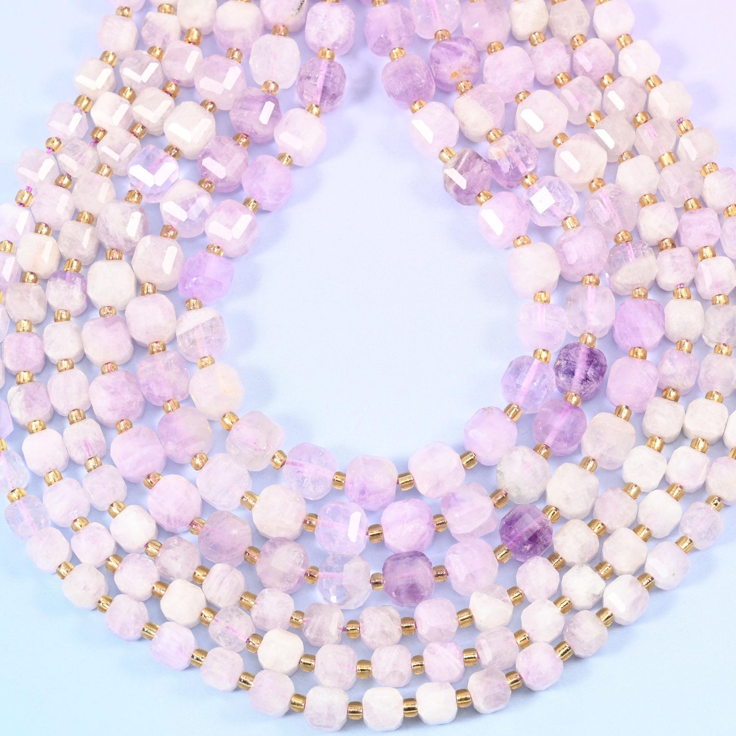 Purple Jade Faceted Cube Beads, 1.2mm hole