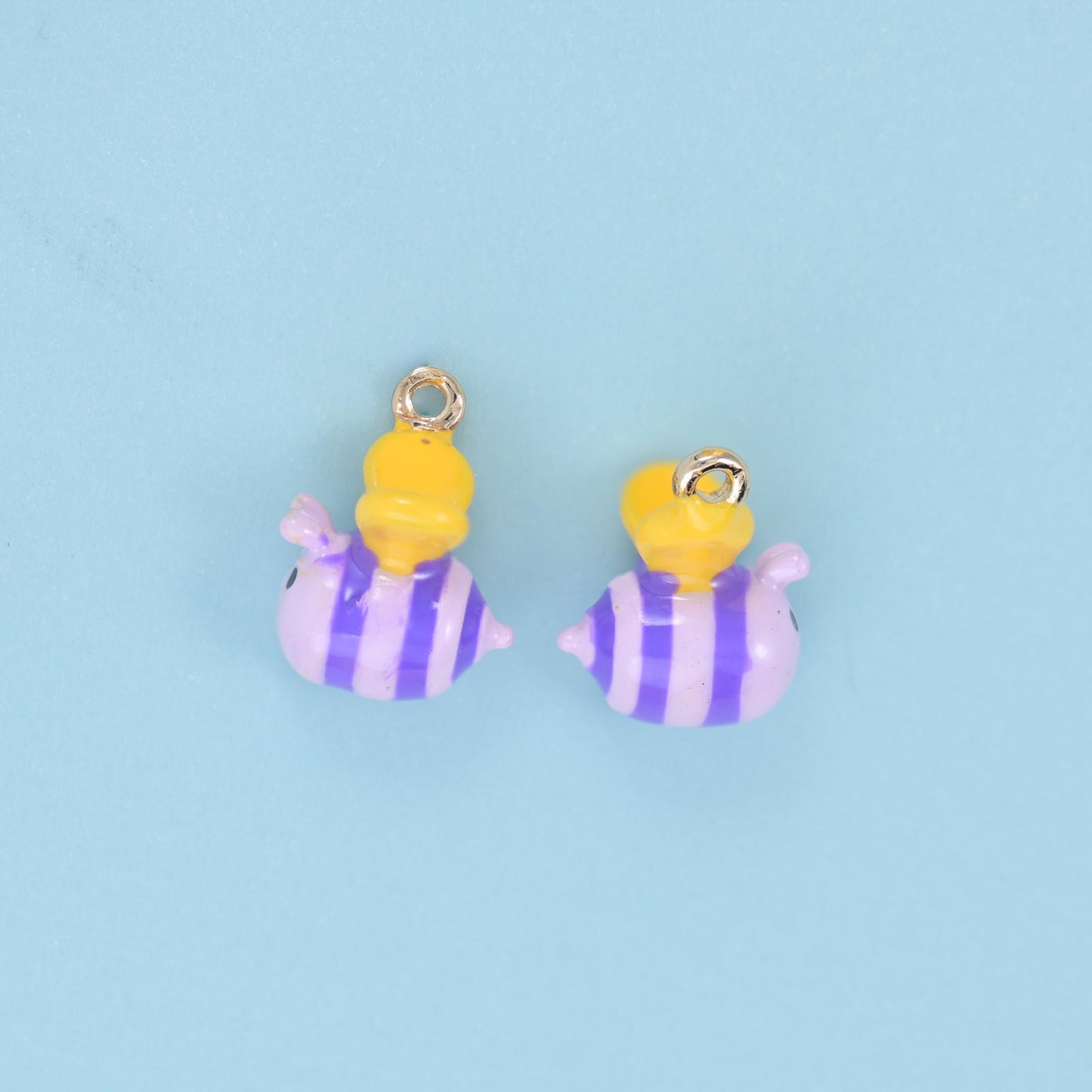 Enamel Bumble Bee Charm 13x11mm, 18K Gold Filled