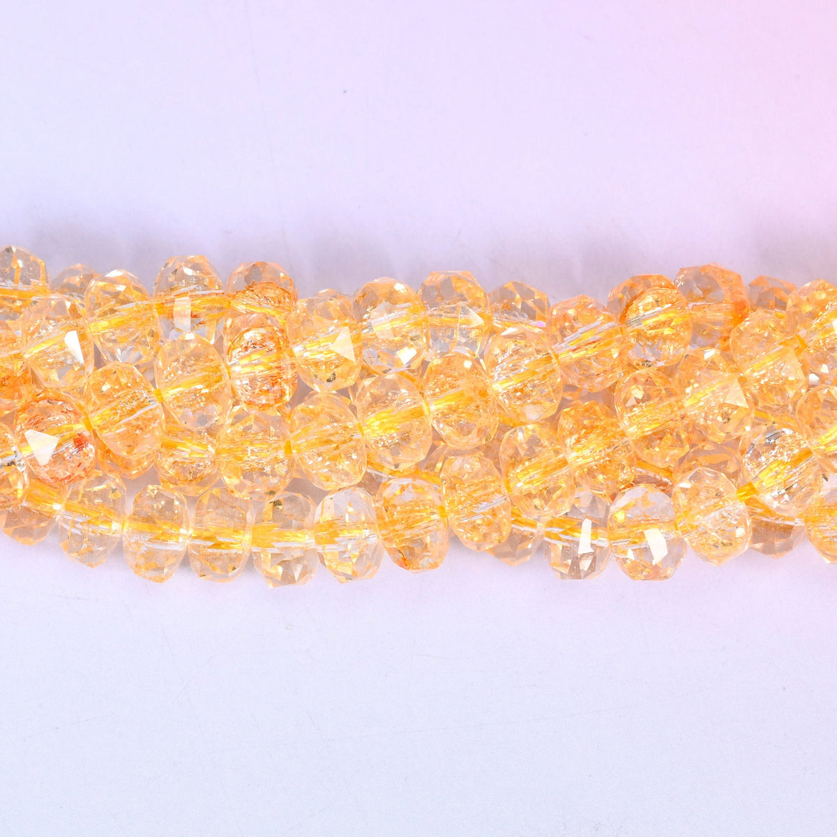 Transparent Gold Faceted Rondelle Glass Beads for jewelry making