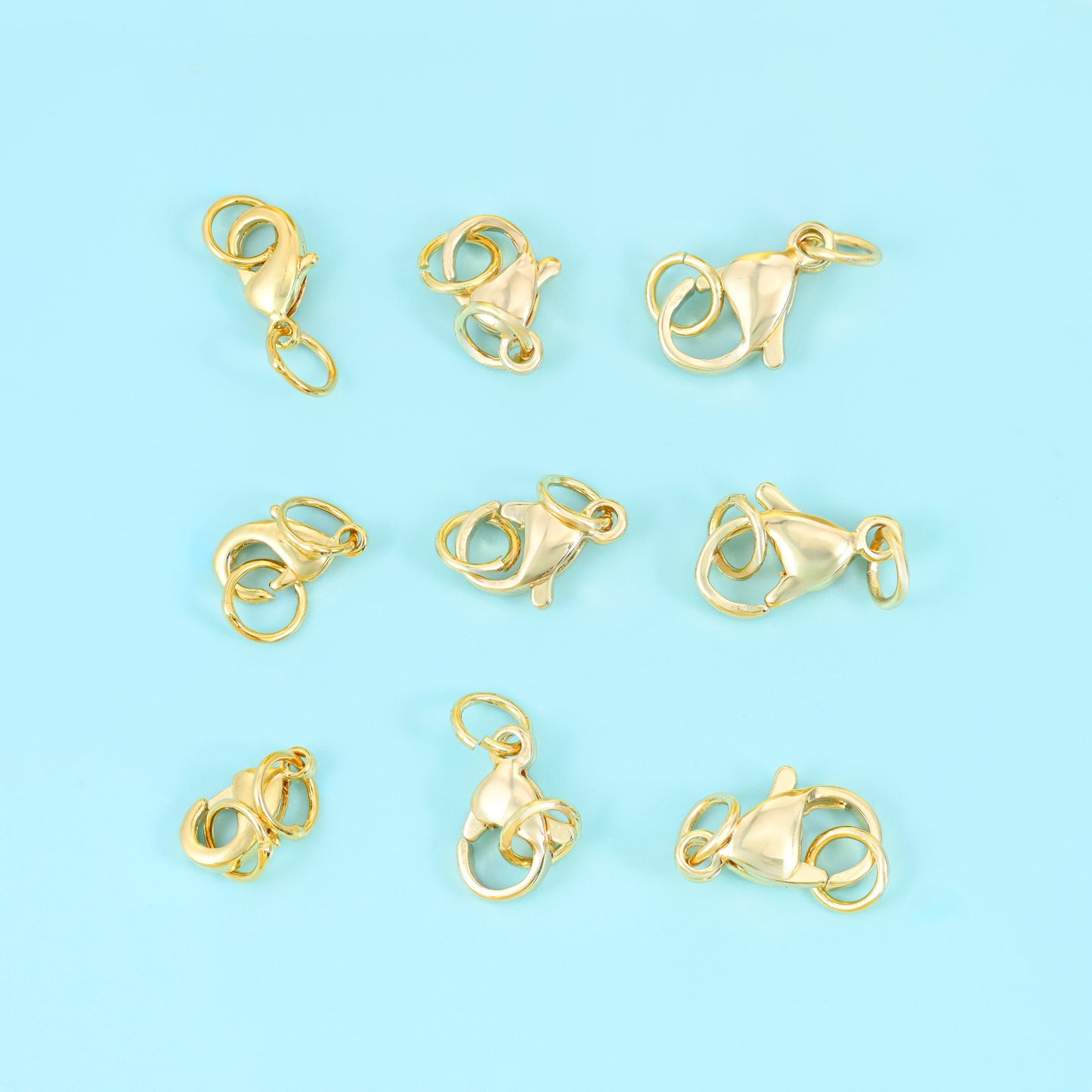 18K gold filled lobster clasp with a smooth spring-loaded trigger