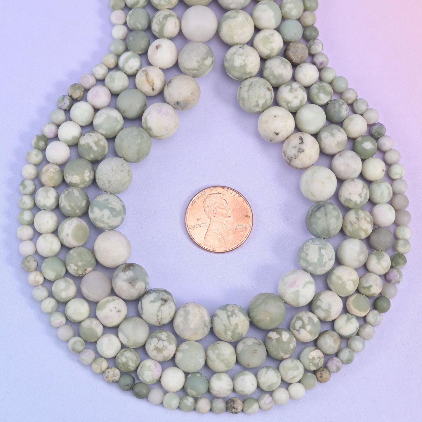 Natural Green Peace Jasper matte round beads for bracelets, necklaces, and earrings