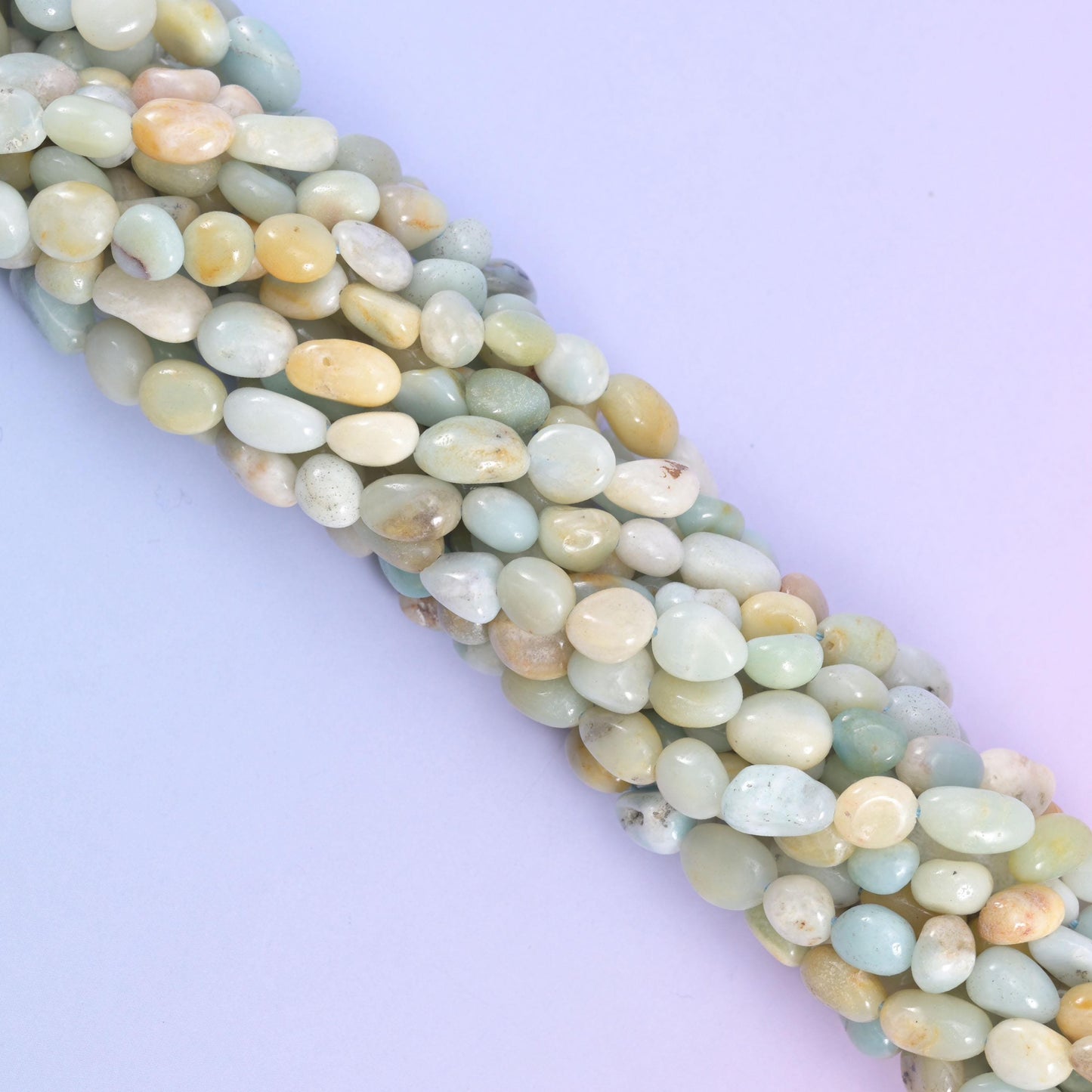 Multi-Color Amazonite Pebble Nugget Beads, hole approximately 1.0mm