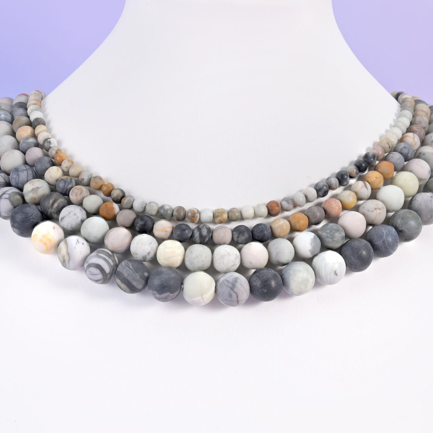 Picasso jasper beads, matte round, 4mm, 6mm, 8mm, 10mm