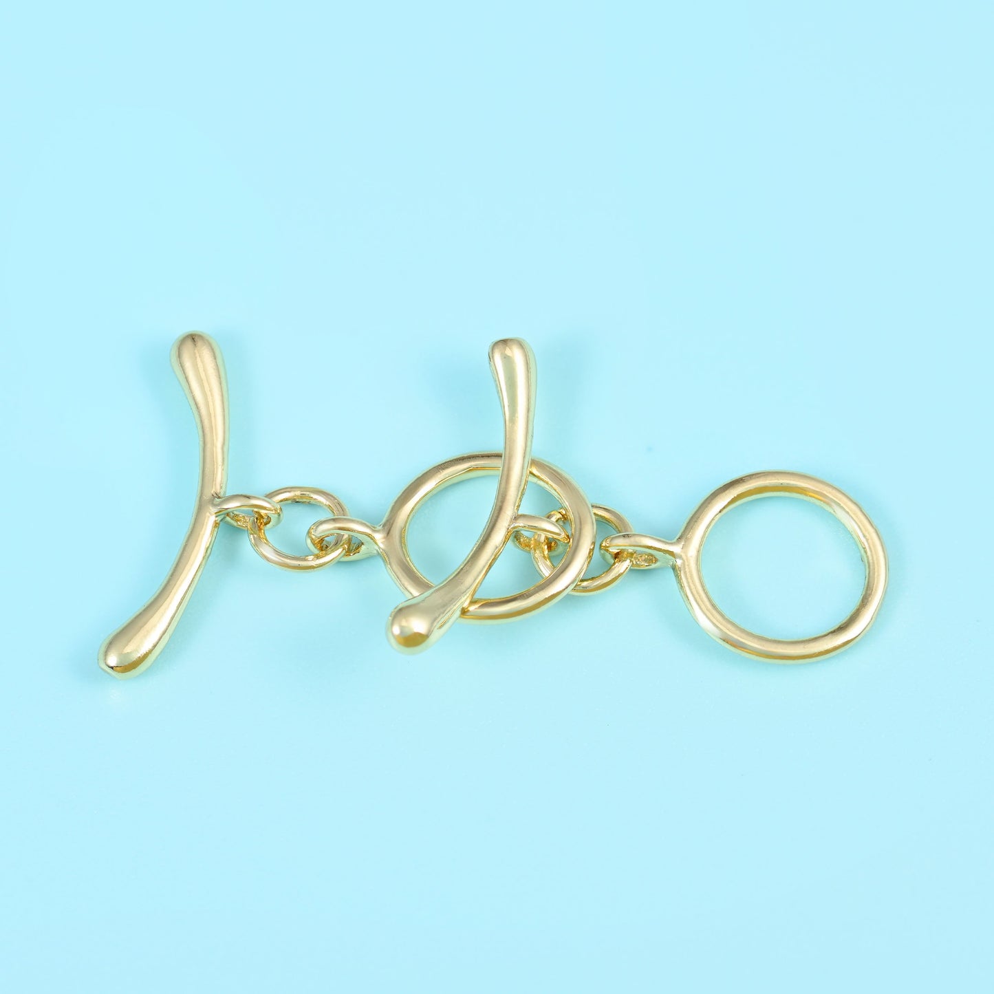 18K Gold Filled Curve Bar Toggle Lock Clasps for DIY Jewelry Making Supply