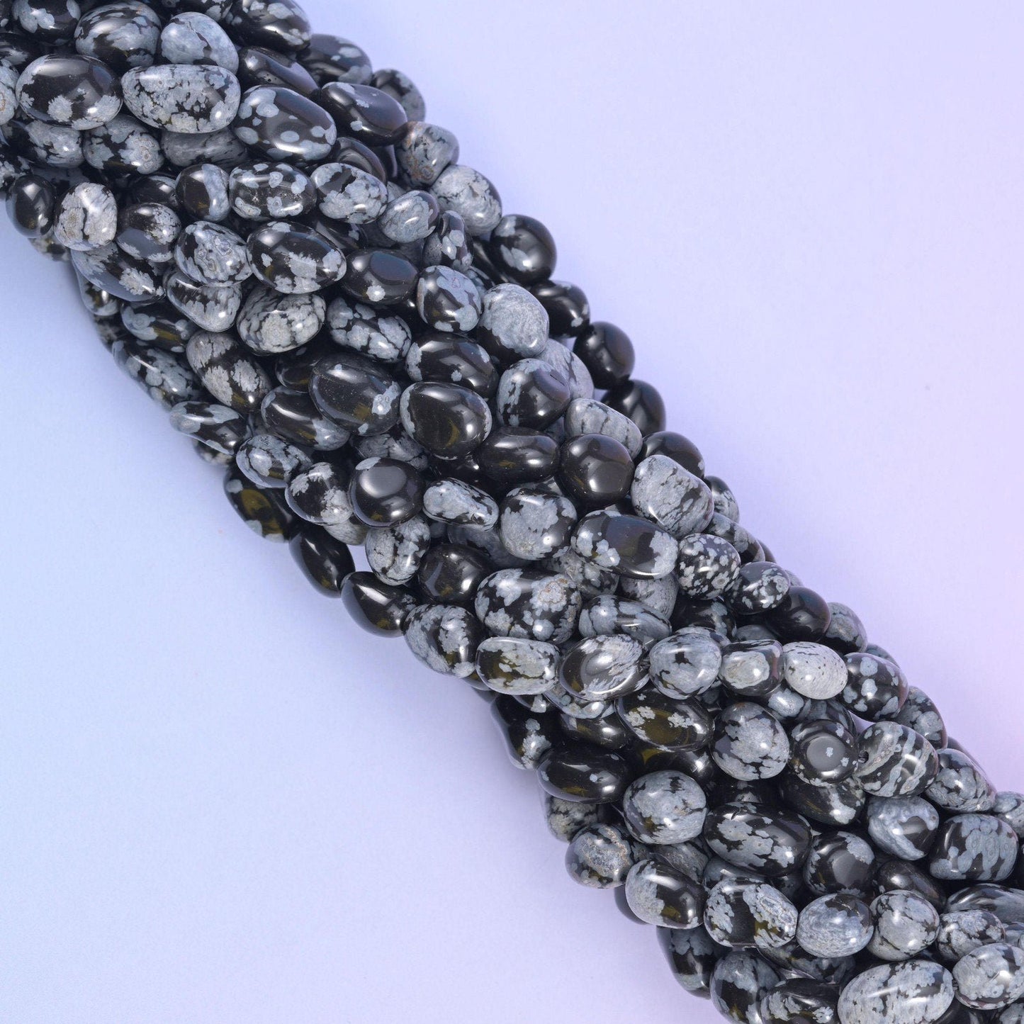 Snowflake Jasper Pebble Nugget Beads, hole approximately 1.0mm (+/- 0.2mm), center drilled