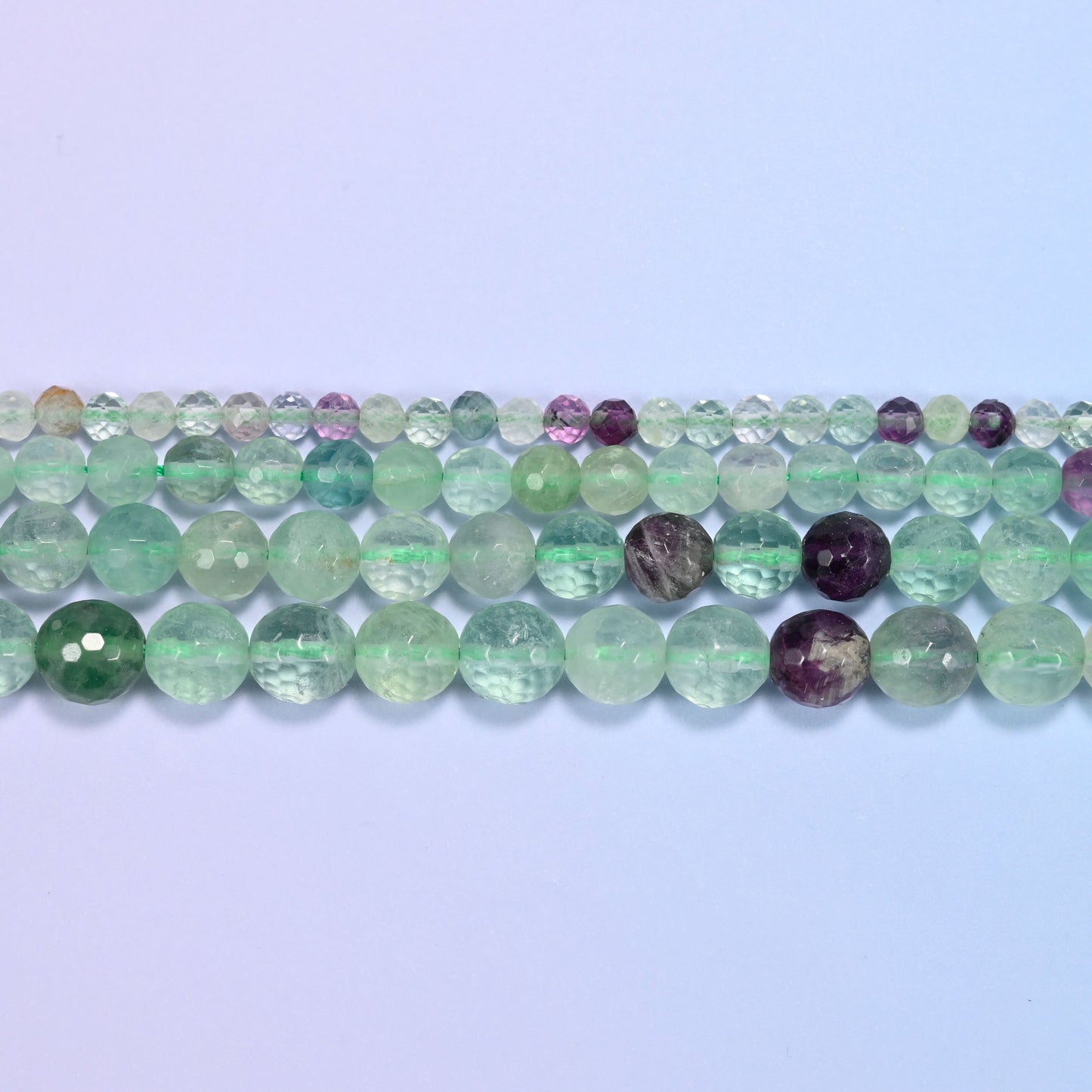 Fluorite Faceted Round Beads: Jewelry Making, 15 Inch Strand